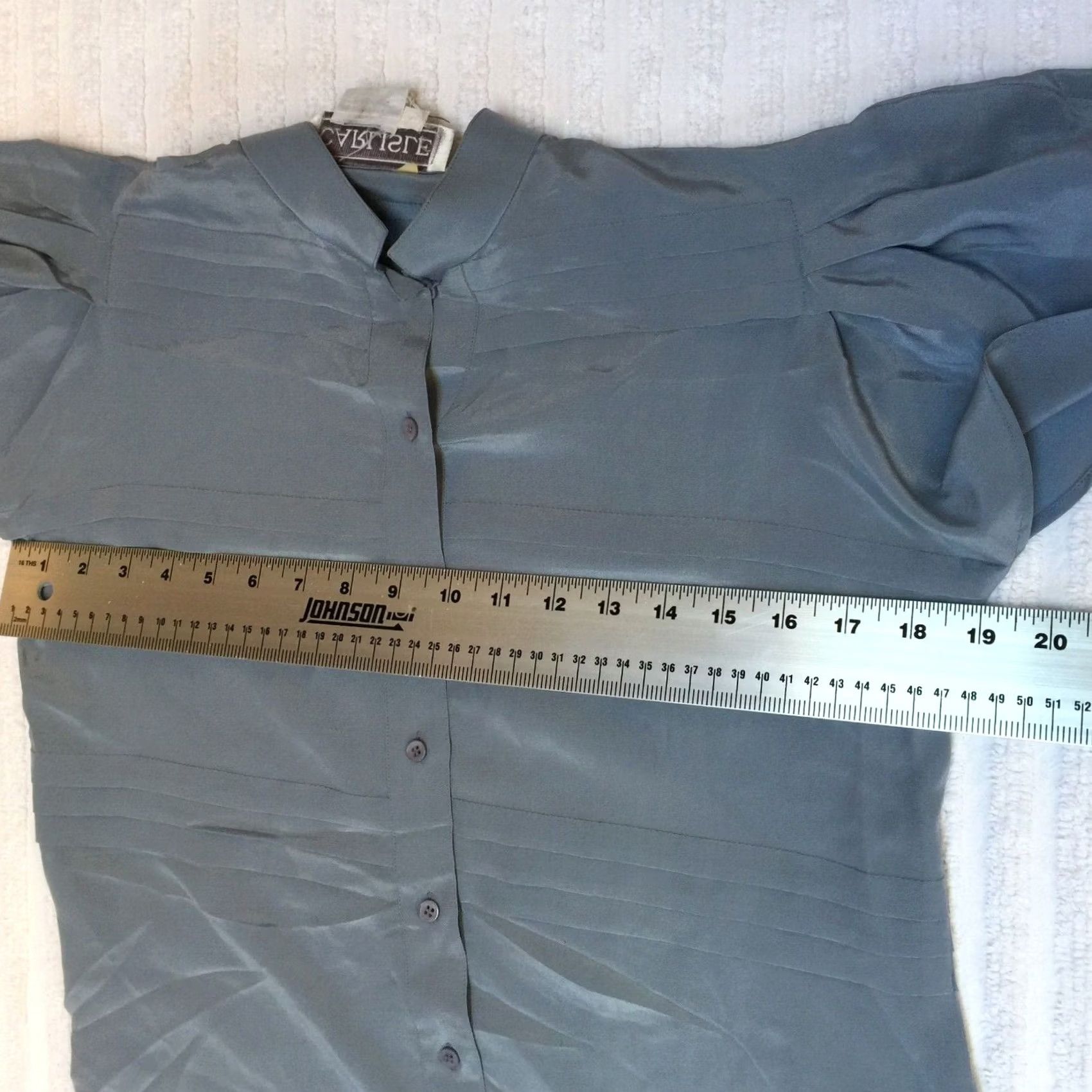 Vintage Carlisle Shirt Womens 2 Blue Button Down Pleated Silk Size Flutter Sleeve Casual Size XS / US 0-2 / IT 36-38 - 5 Thumbnail