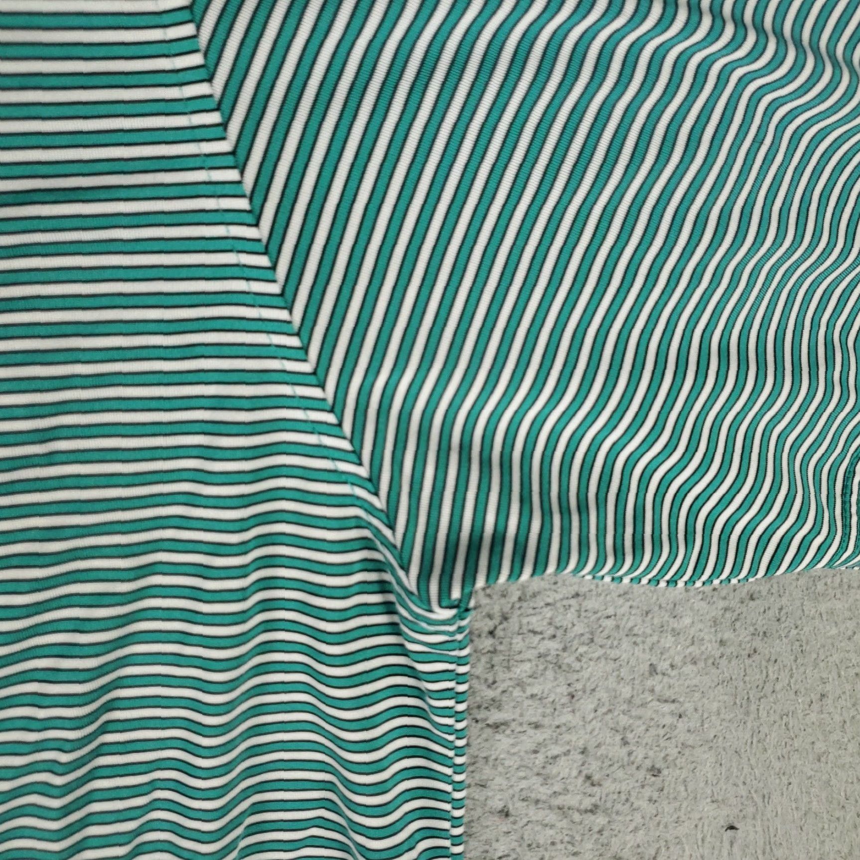 Footjoy FootJoy Polo Shirt Mens L Green Striped Short Sleeve Collared Button Logo Size US L / EU 52-54 / 3 - 4 Thumbnail