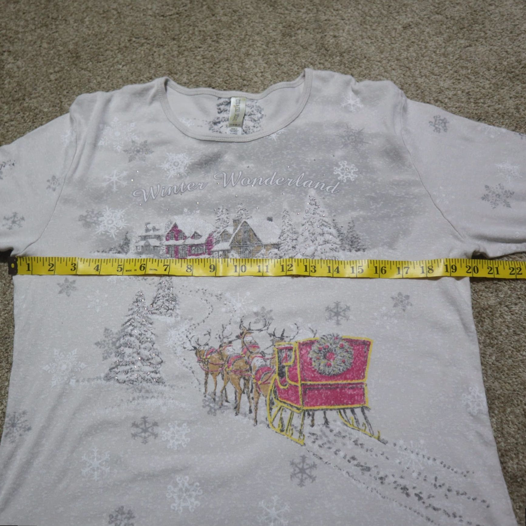 Vintage Unbranded Shirt Mens XL White Christmas Glitter Crewneck Lightweight Sweatshirt Winter Wonderland Santa Claus Pullover Size US XL / EU 56 / 4 - 4 Thumbnail