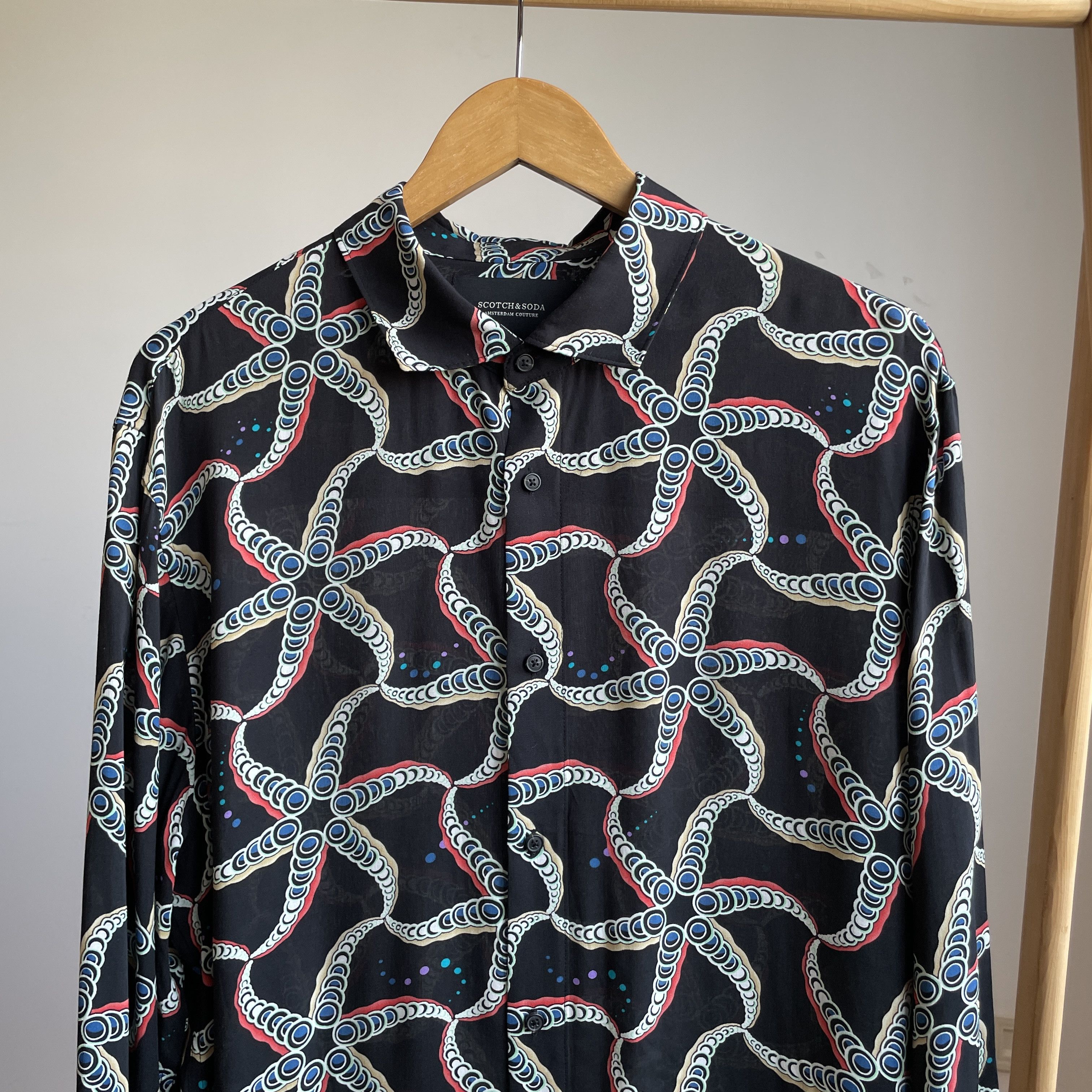 Scotch & Soda Scotch & Soda Printed Relaxed Fit Viscose Shirt Size XL Size US XL / EU 56 / 4 - 3 Thumbnail