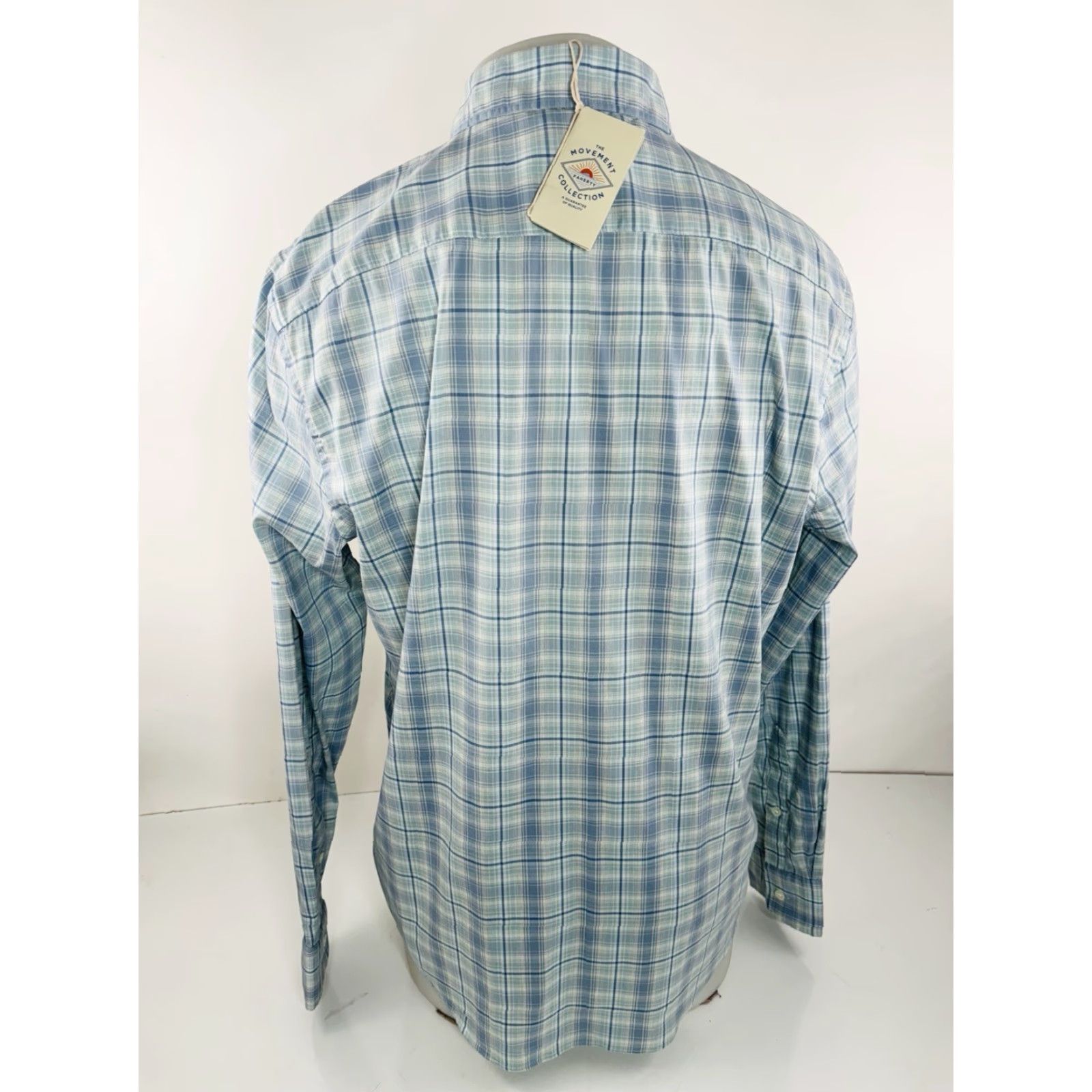 Faherty Faherty Movement Collection Plaid Lightweight L Shirt / Button-Up / Long Sleeve / Light Green Blue White / Men / Size L / V1 Size US L / EU 52-54 / 3 - 3 Thumbnail