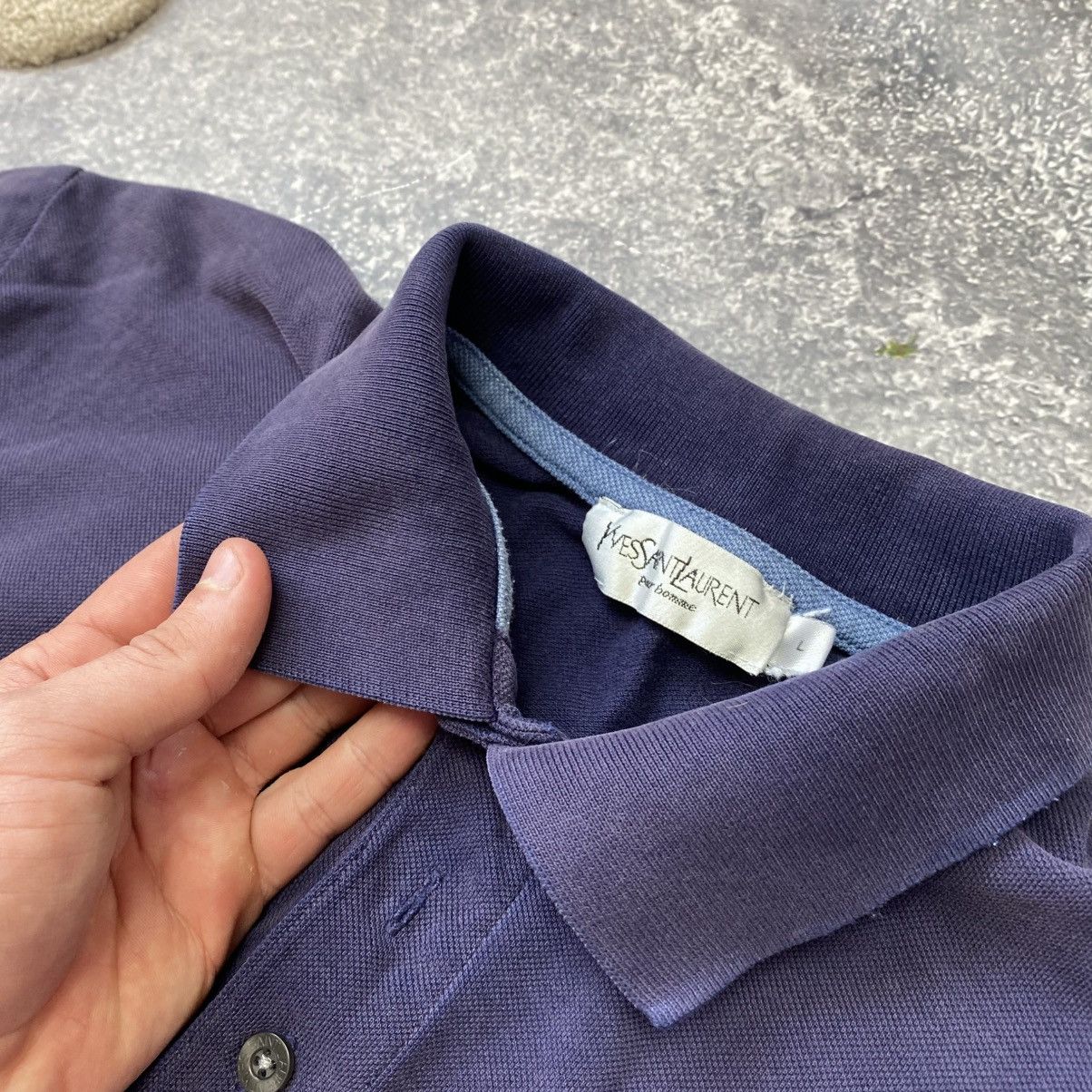 Vintage Luxury Yves Saint Lauren small logo vintage faded polo Size US L / EU 52-54 / 3 - 4 Thumbnail