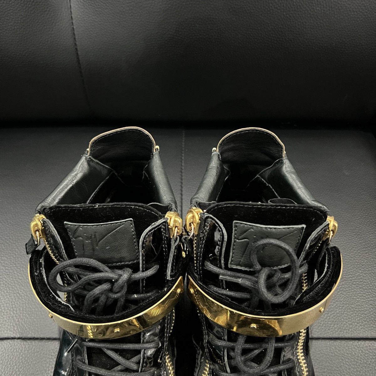 Giuseppe Zanotti Giuseppe Zanotti GZ Double Buckle Patent High-Top Sneakers V Size US 9 / EU 42 - 10 Thumbnail