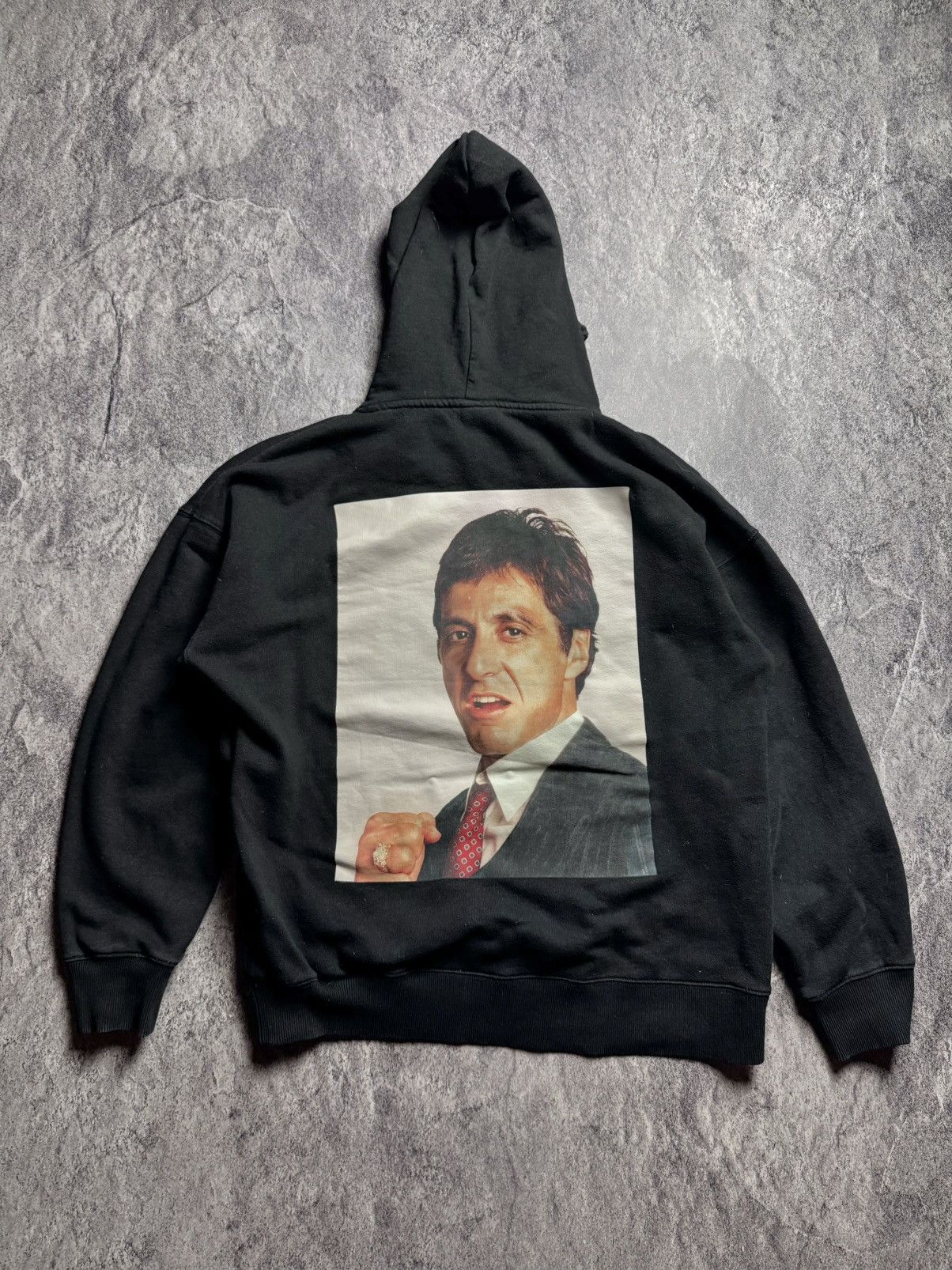 H M Movie Streetwear Scarface x H M Tony Montana face movie print hoodie Grailed