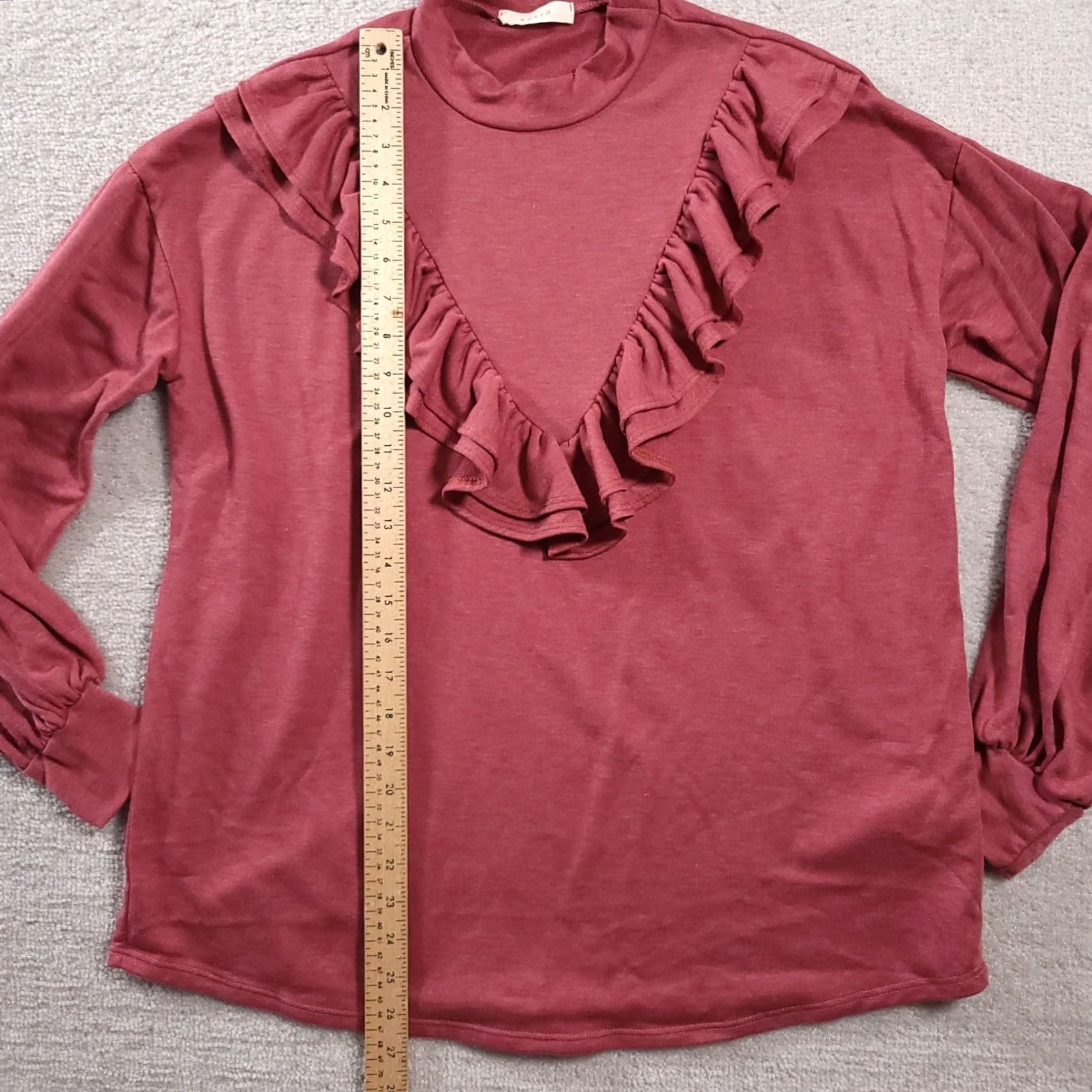 Pinko VINTAGE Entro Shirt Womens Small Pink Long Sleeve Stretch Mock Neck Pullover USA Made Bohemian Size S / US 4 / IT 40 - 6 Thumbnail