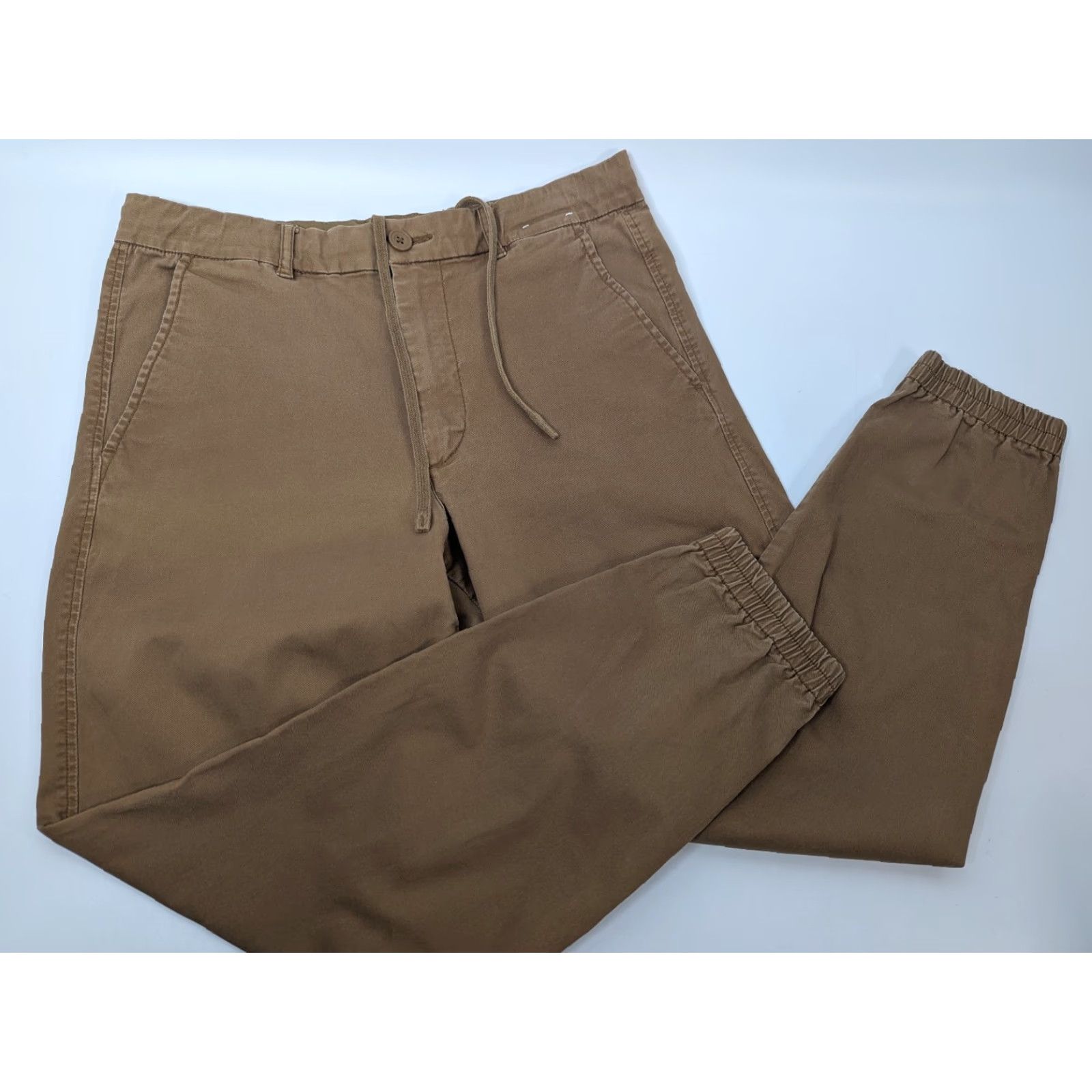 Uniqlo VINTAGE Uniqlo EZY Slim Fit Men's Small 27-30 Brown Khaki Jogger Pants Drawstring Size US 29 - 2 Thumbnail