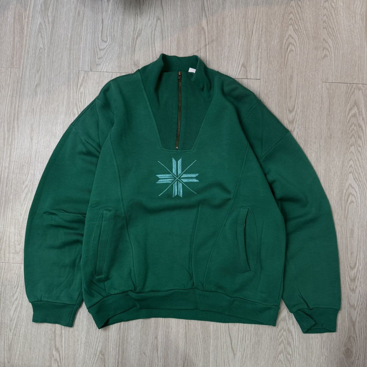Asics Vintage ASICS halfzip green sweat Size US L / EU 52-54 / 3 - 1 Thumbnail
