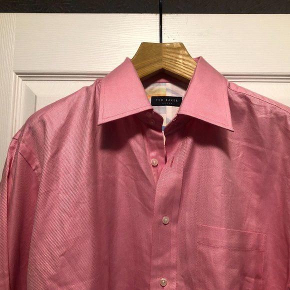 Ted Baker TED BAKER LONDON MEN'S NEW COTTON DRESS SHIRT SZ:16.5/32-33 Size US L / EU 52-54 / 3 - 4 Thumbnail