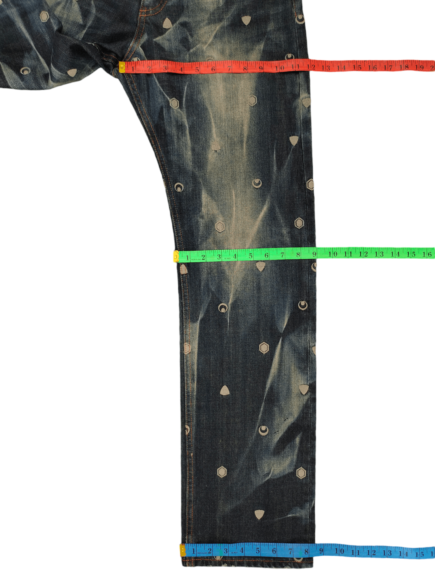 Comme des Garcons × Undercover Japanese Brand Takeo Kikuchi Embroidered Distress Faded Jean Size US 33 - 6 Thumbnail