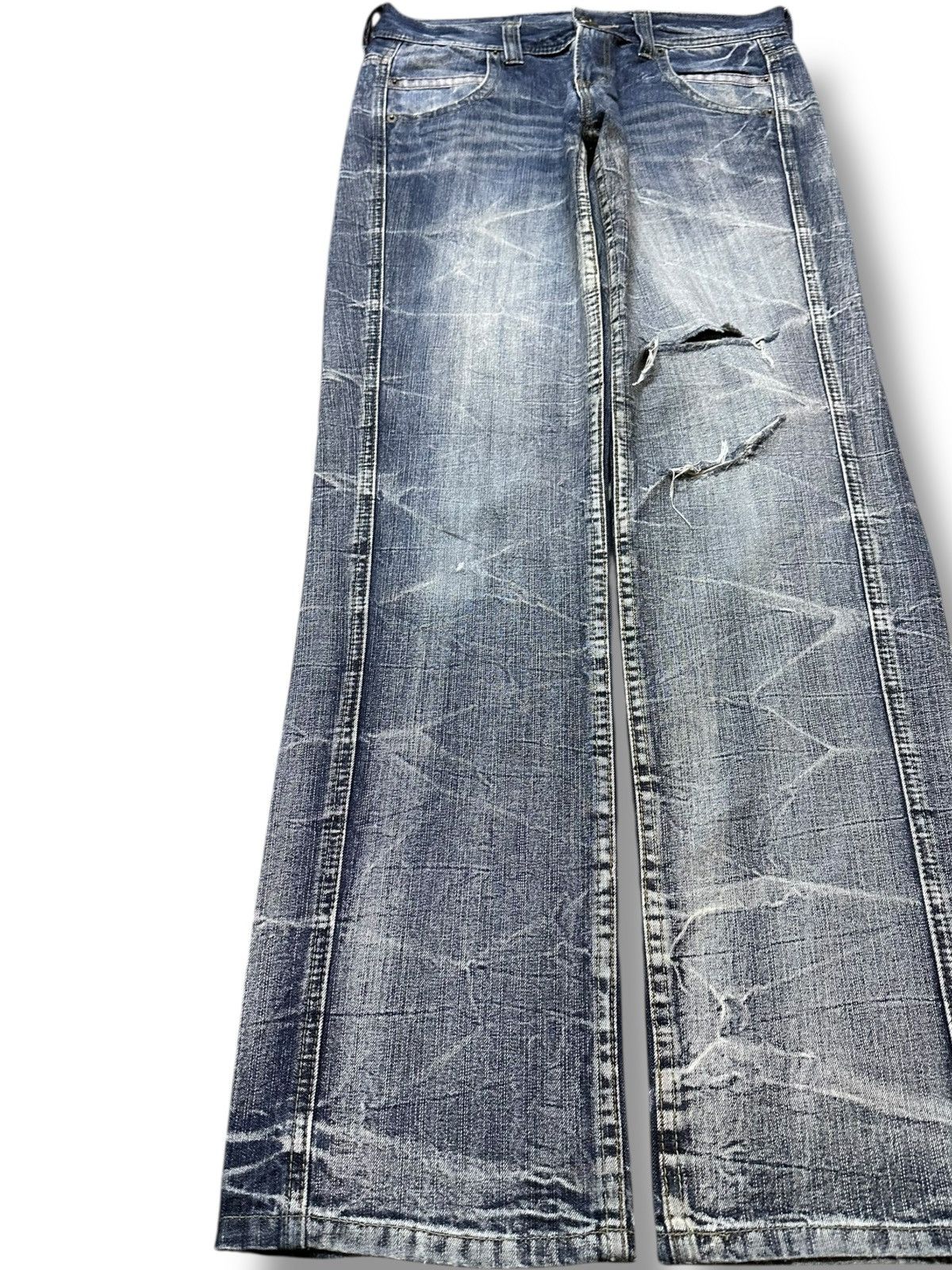 Japanese Brand Vintage Real Vintage Honeycomb Ash Straight Leg Denim Size US 32 / EU 48 - 3 Thumbnail