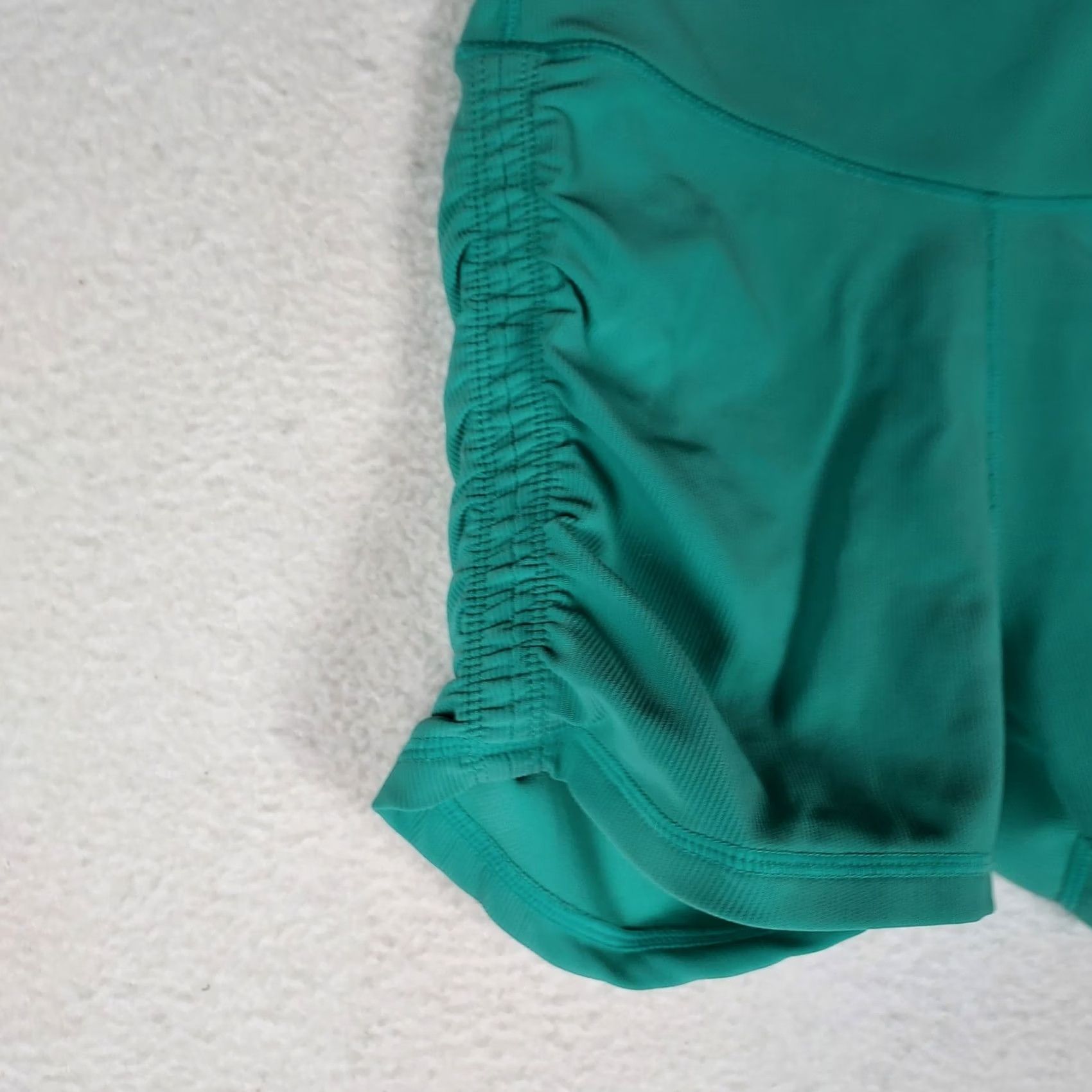 Vintage Wilo The Label Biker Shorts Womens M Teal Ruched High Rise Spandex Activewear Gym Training Summer Spring Womens Size 32" / US 10 / IT 46 - 4 Thumbnail