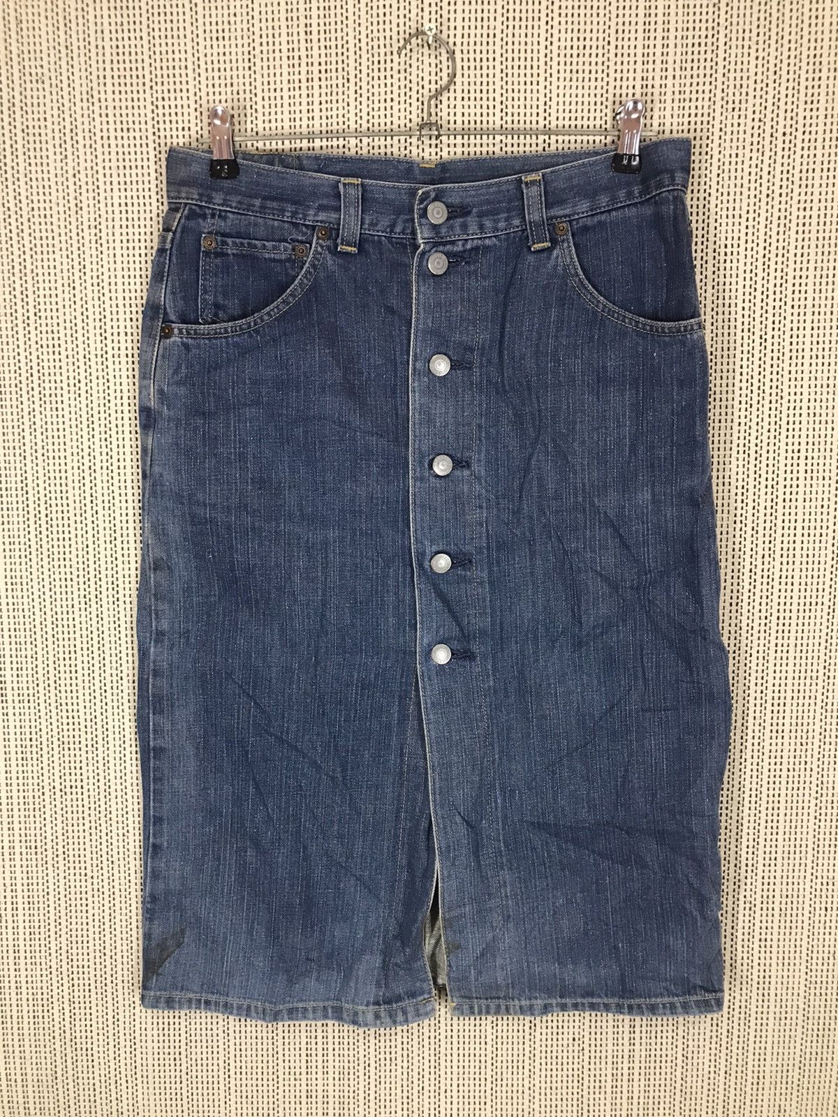 Edwin × Margaret Howell 🔥GRAILS🔥EDWIN X MARGARET HOWELL MIDI SKIRT SELVEDGE FADED Size 29" - 1 Thumbnail