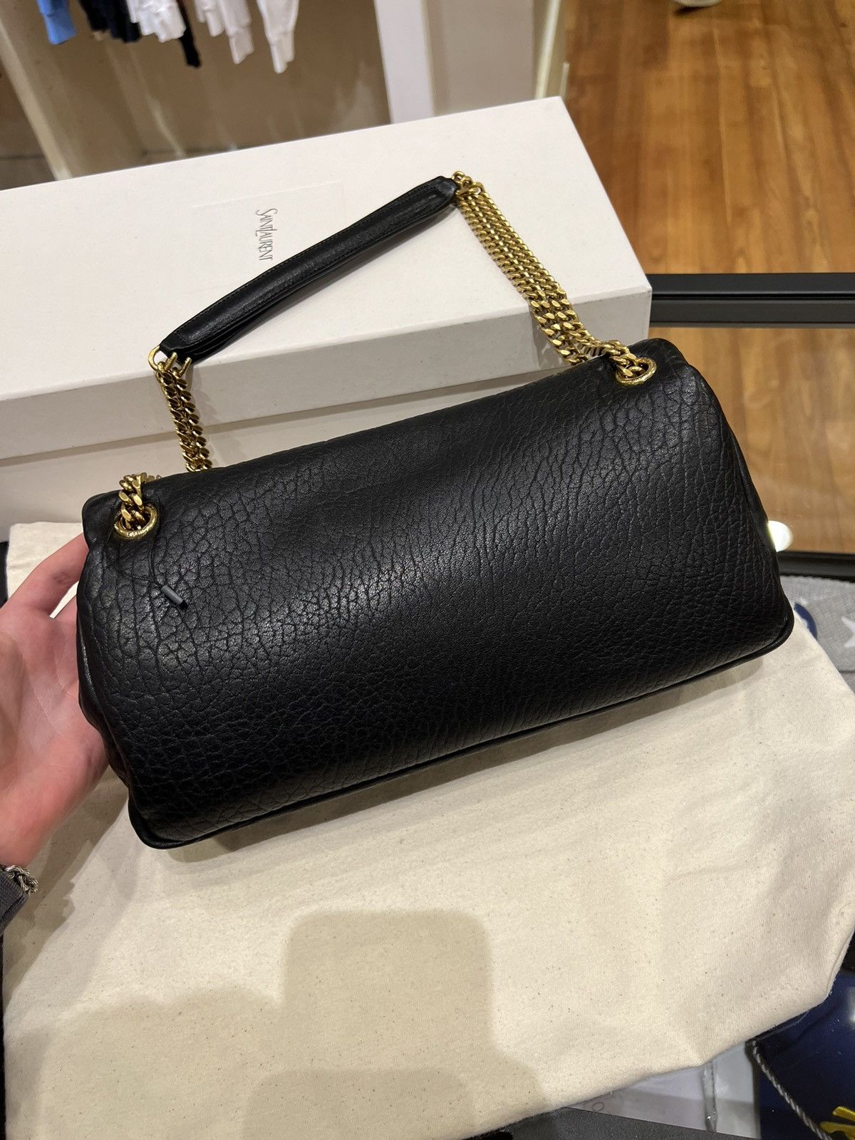 Saint Laurent Paris Saint Laurent YSL Calypso Medium in Grained Lambskin Size ONE SIZE - 8 Thumbnail