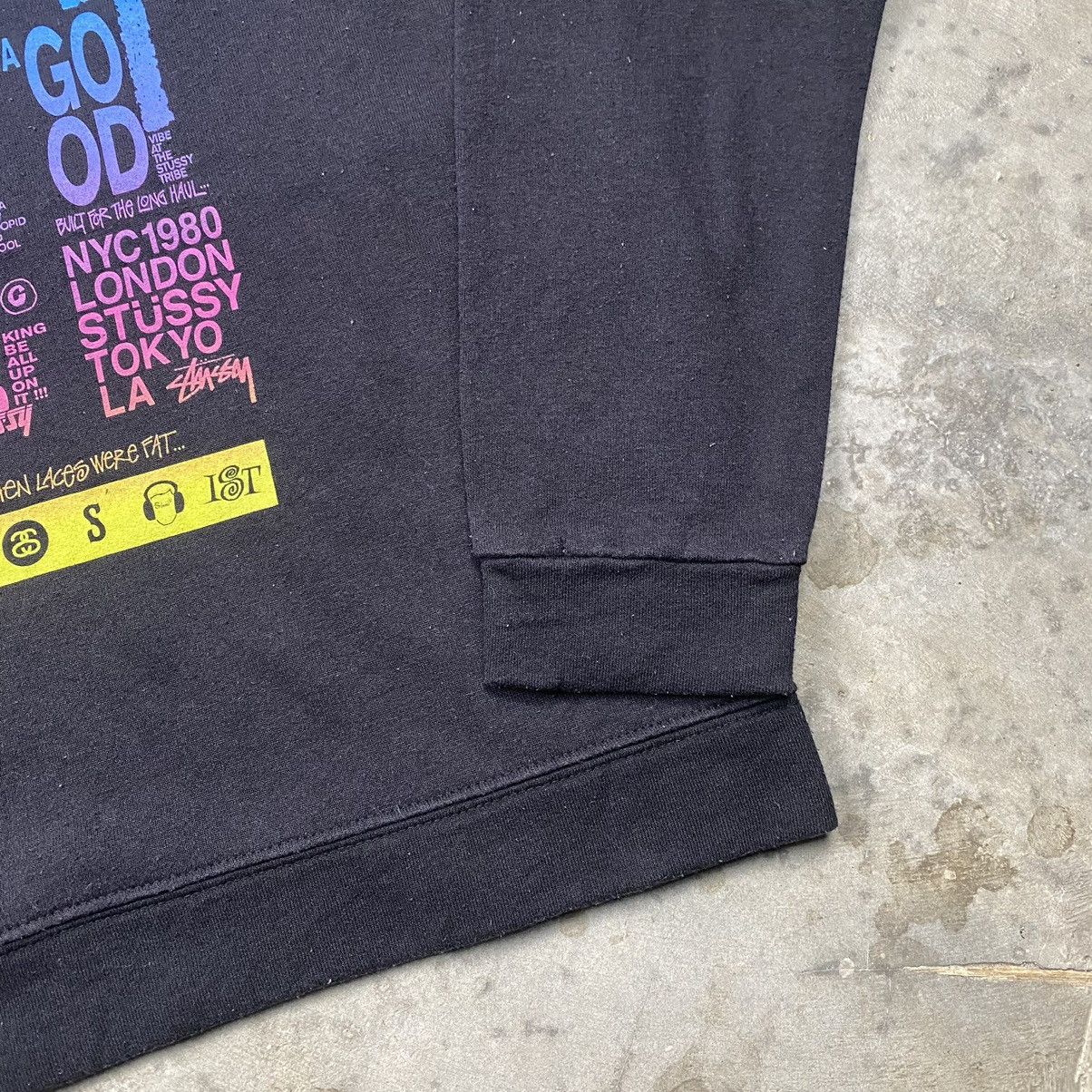 Stussy × Vintage y2k Stussy Multi Logo World Tour Crop Crewneck Size M / US 6-8 / IT 42-44 - 3 Thumbnail
