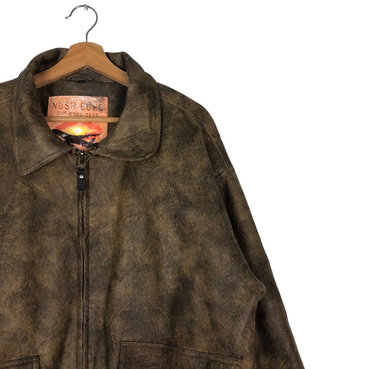 Japanese Brand 🔥Vtg Bomber Leather Jacket Parachute Nush Burg Military Size US L / EU 52-54 / 3 - 6 Thumbnail