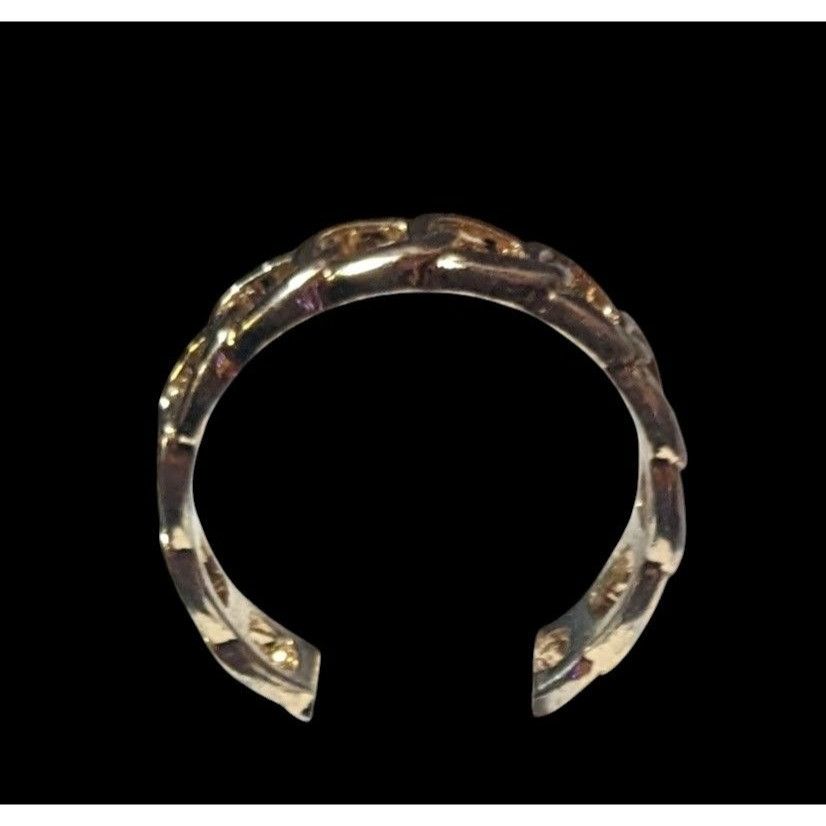 Other Punk Chain Link Shaped Gold Tone Fashion Ring Size 7 3/4 Size ONE SIZE - 7 Thumbnail
