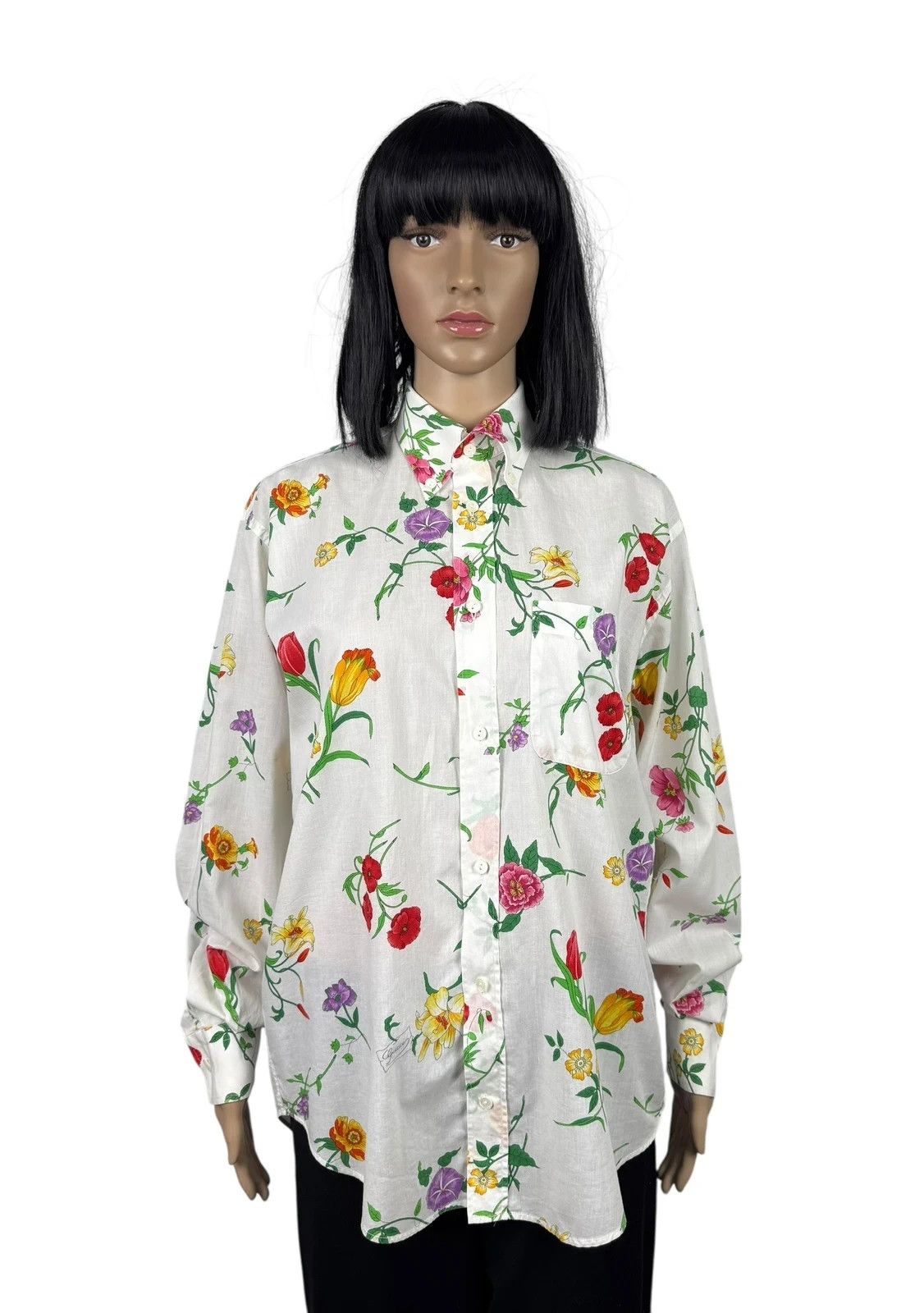 Gucci Gucci Floral Printed Shirt Vintage Cotton size 14 1/2 37 Size L / US 10 / IT 46 - 1 Thumbnail