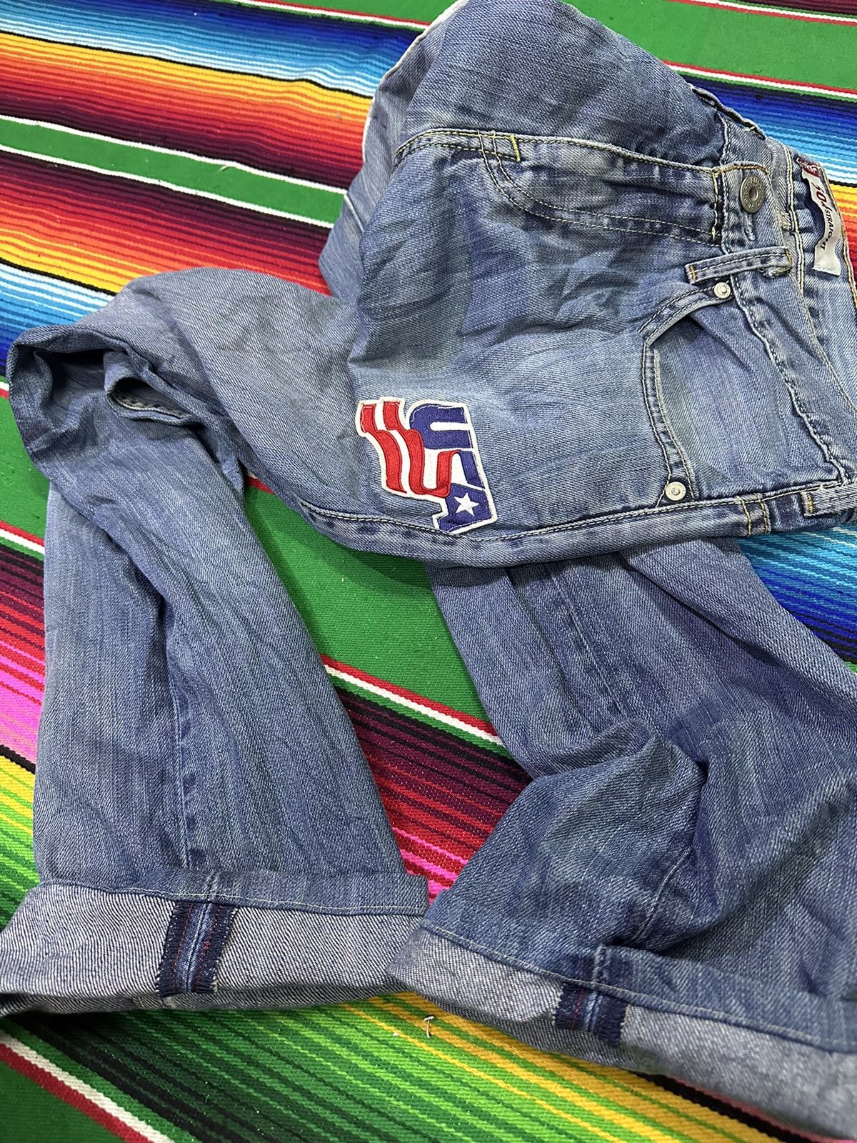 Levi's Vintage Clothing Distress Denim 💥Levis 504 Straight Patch Limited Edition 💥 Size US 32 / EU 48 - 3 Thumbnail