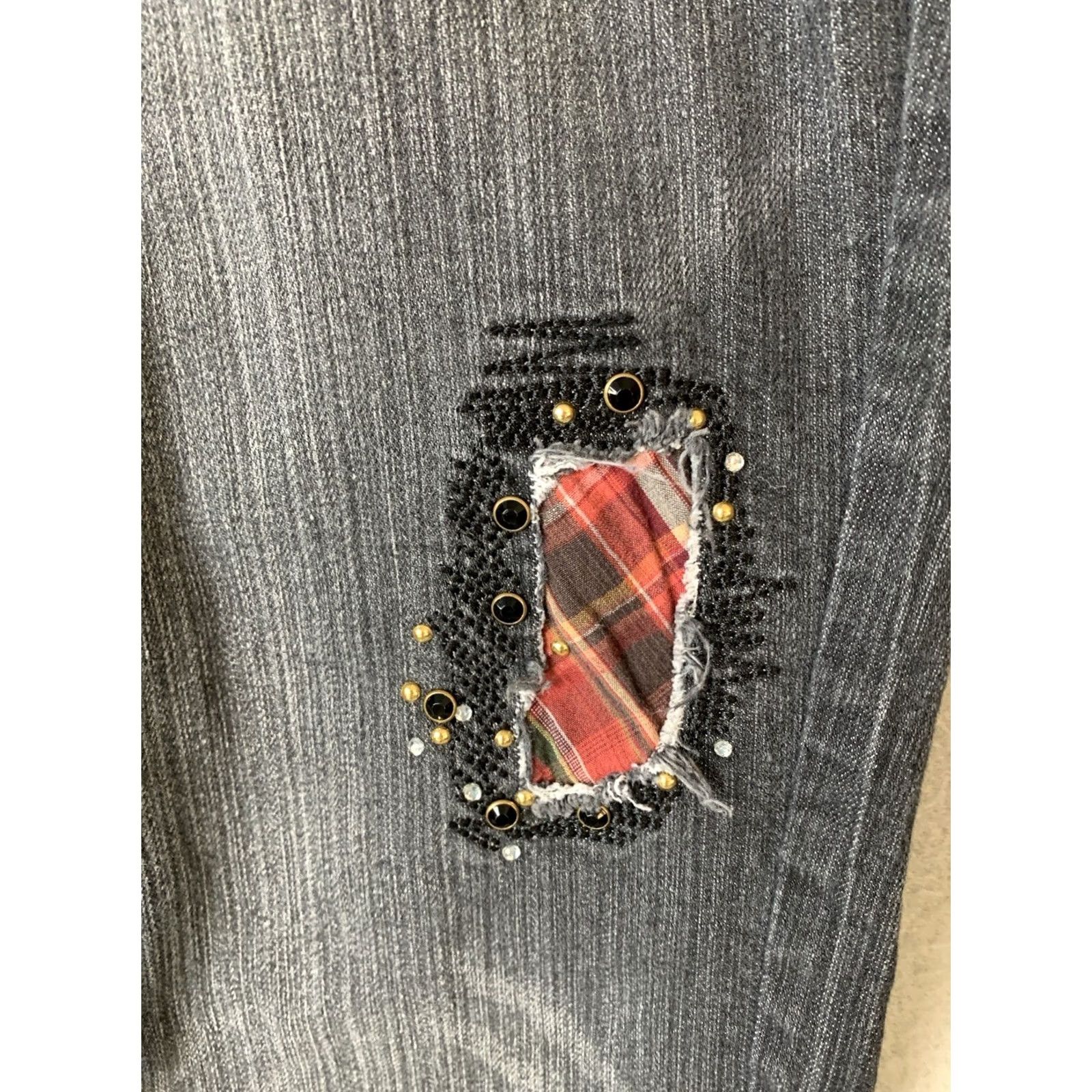 Southpole VINTAGE Southpole Jeans Womens 11 Blue Boho Y2K Bling Patches Embroidered Pockets Size 32" / US 10 / IT 46 - 5 Thumbnail