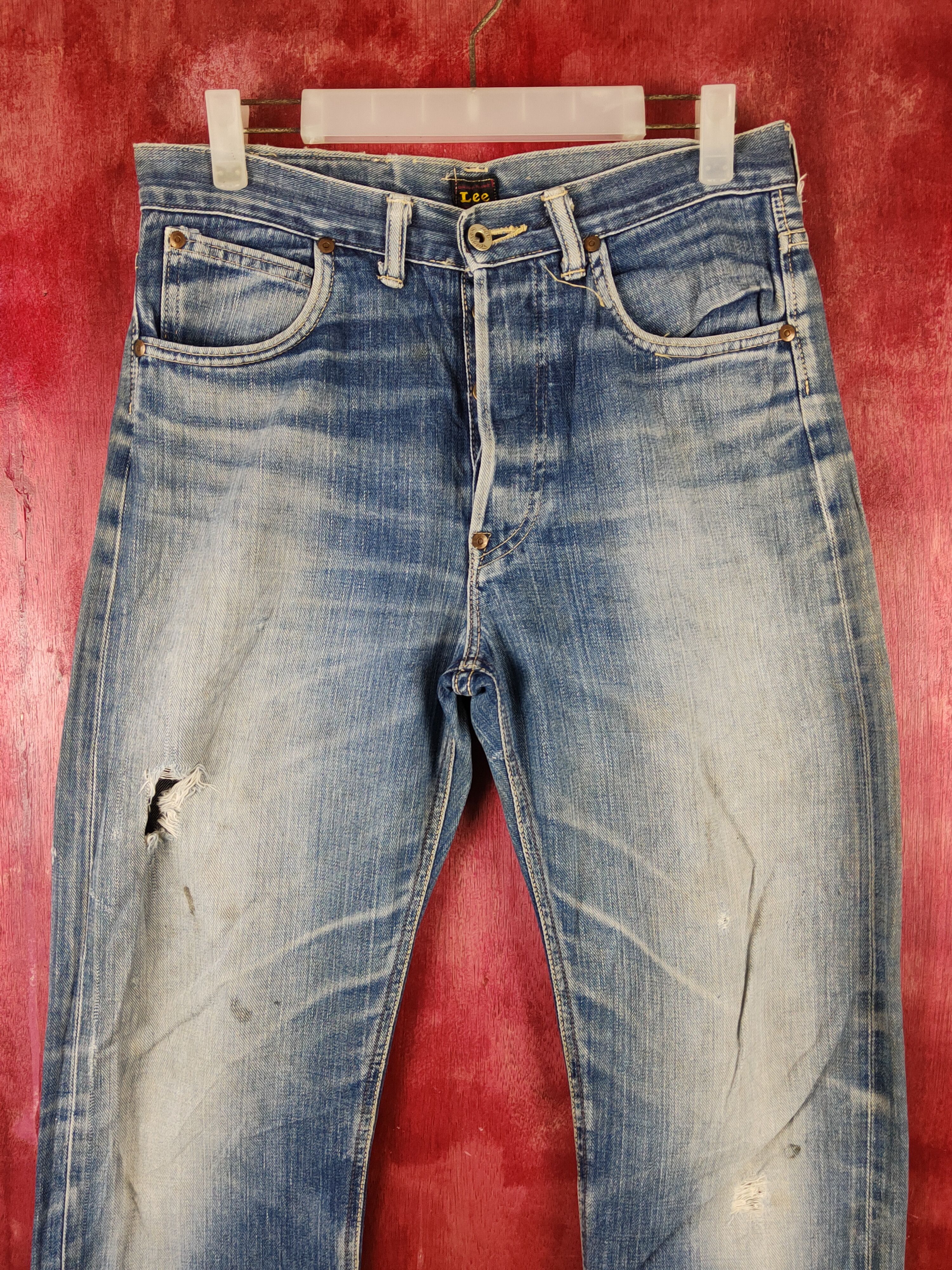 Japanese Brand Lee Blue Faded Distressed Ripped Jeans #S2237 Size US 30 / EU 46 - 2 Thumbnail