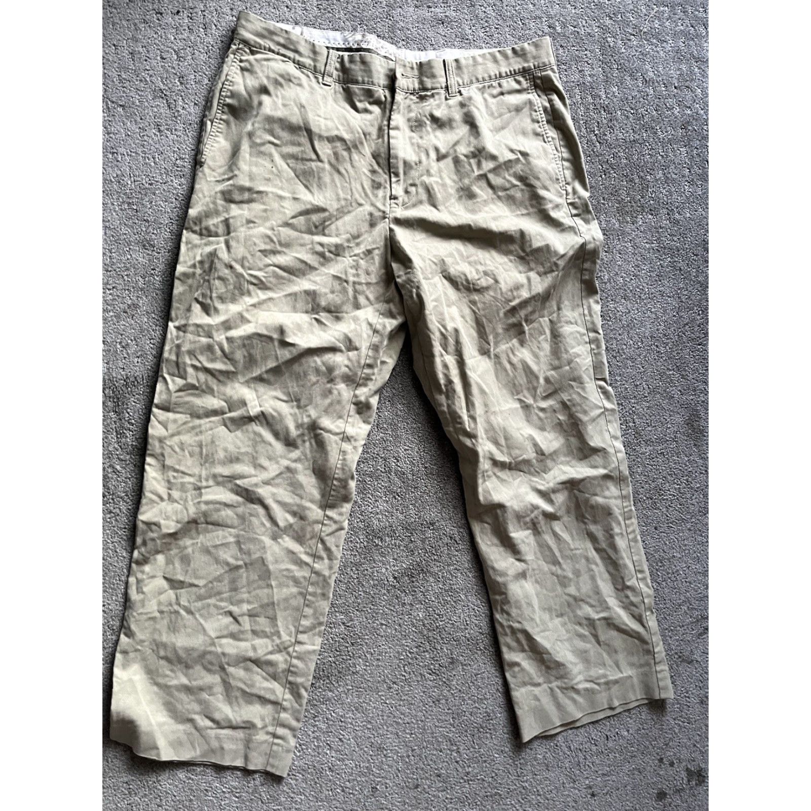 Tommy Bahama VINTAGE Tommy Bahama Pants Mens 36x28 Beige Chino Silk Blend Flat Front Relaxed 36 28 Beige Mens Pants Size US 36 / EU 52 - 4 Thumbnail