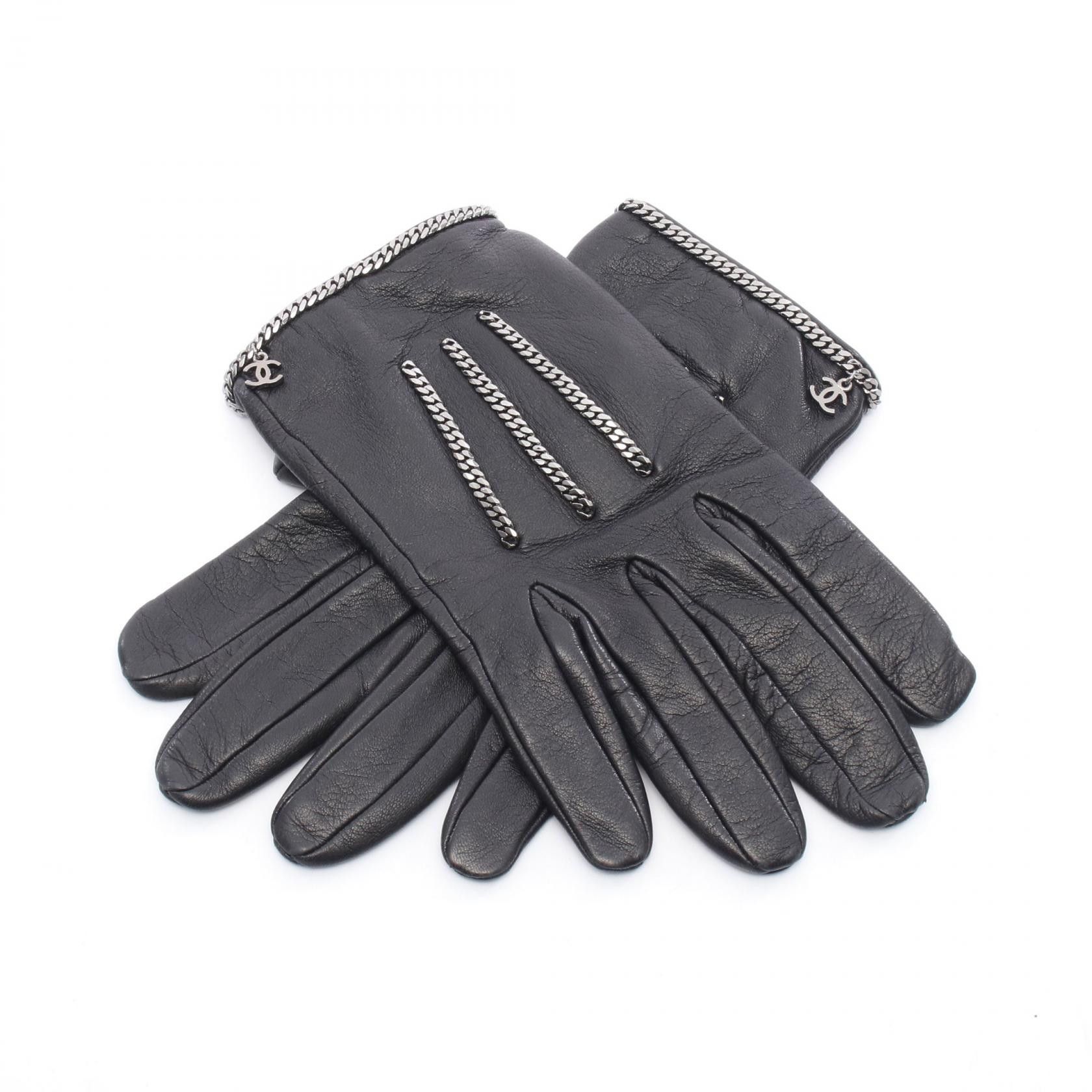 Chanel Chanel Coco Mark Lambskin Gloves Leather Gloves