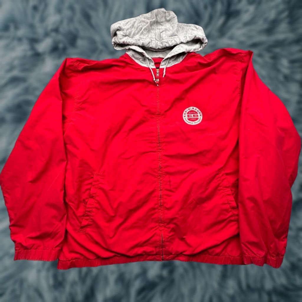 Eddie Bauer VINTAGE Eddie Bauer Ebtek Cotton Lined Jacket Mens LT Zip Hood Red Logo Size US L / EU 52-54 / 3 - 1 Thumbnail