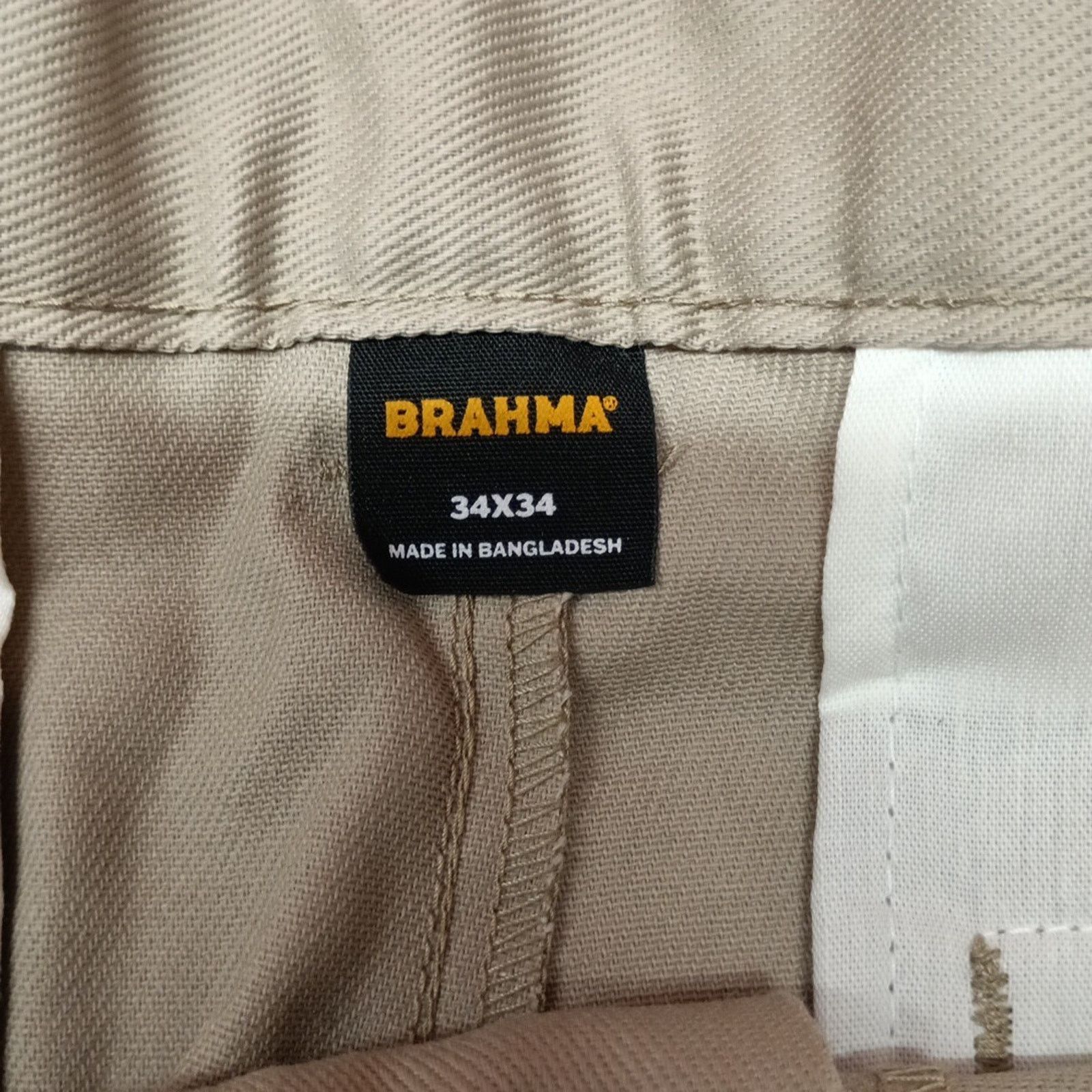 Other Brahma Men's Work Tough Pants Size 34x34 Sandy Taupe Relaxed Size US 34 / EU 50 - 5 Thumbnail