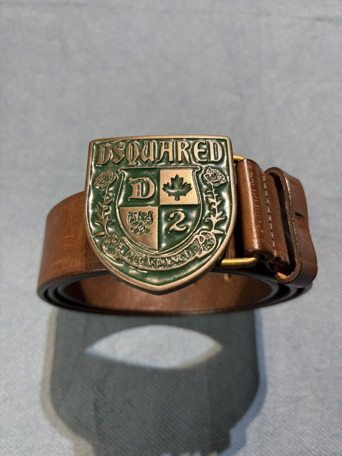 Dsquared2 Vintage Dsquared2 Collegiate Big Buckle Belt Size 38 - 6 Thumbnail