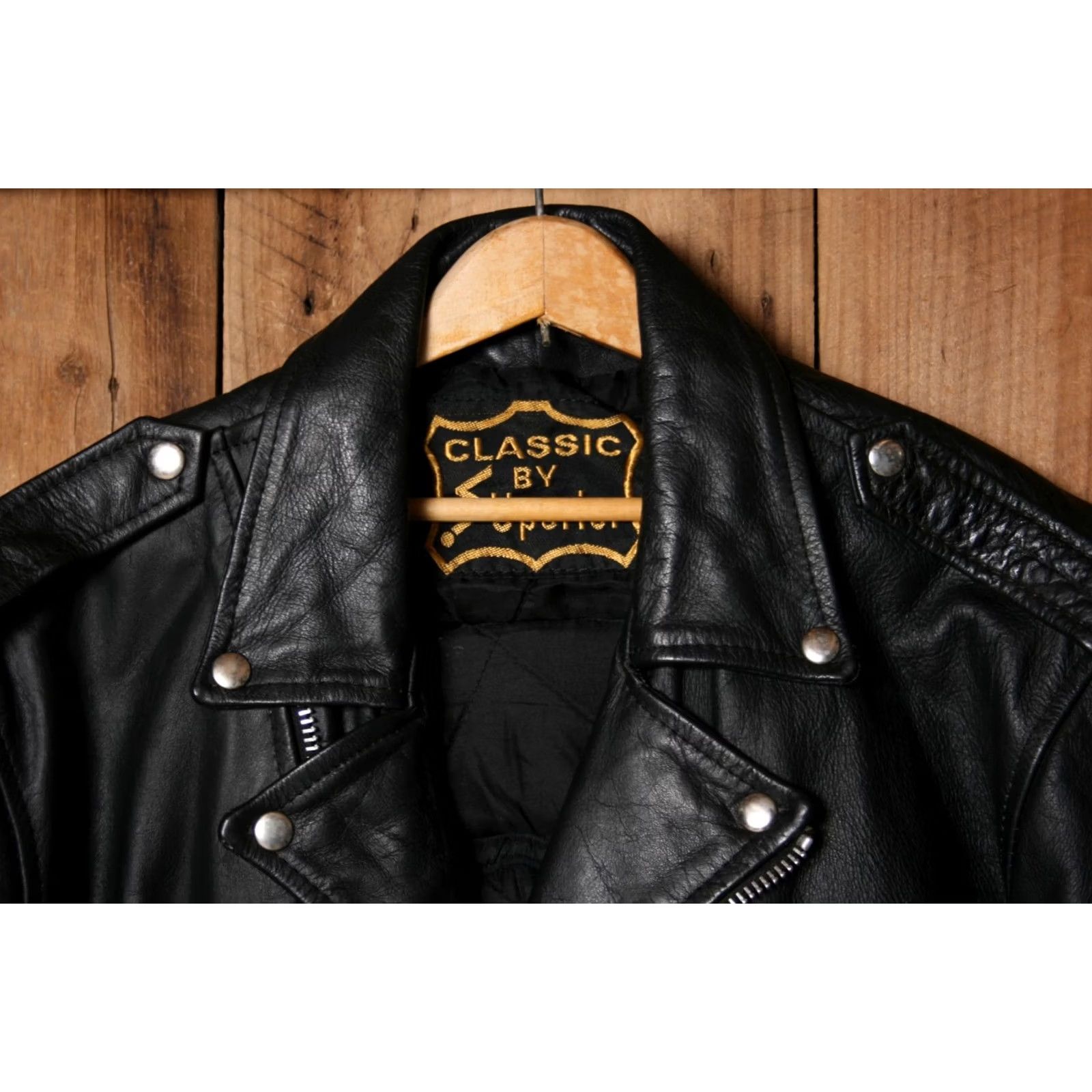 Vintage SUPERIOR Black Leather Biker Jacket Sz. 48 Tulsa HOG Harley Patch Mens Jacket Leather Zip Quilted Belted Insulated 90s Style Size US M / EU 48-50 / 2 - 5 Thumbnail