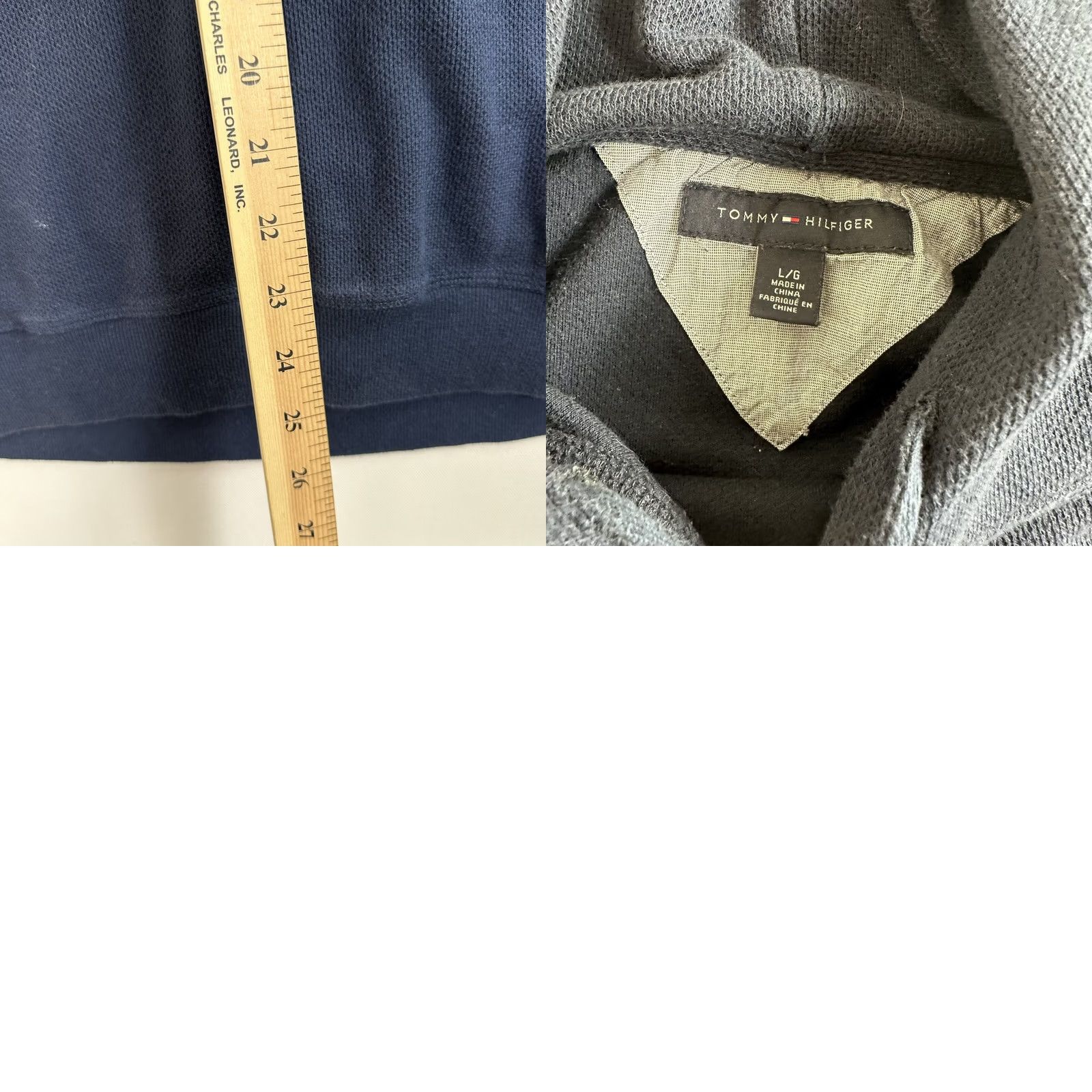 Tommy Hilfiger Tommy Hilfiger Hoodie Pullover Mens Large Waffle Knit Thermal Long Sleeve Blue Logo Embroidered Classic Knit All Seasons Size US L / EU 52-54 / 3 - 8 Thumbnail