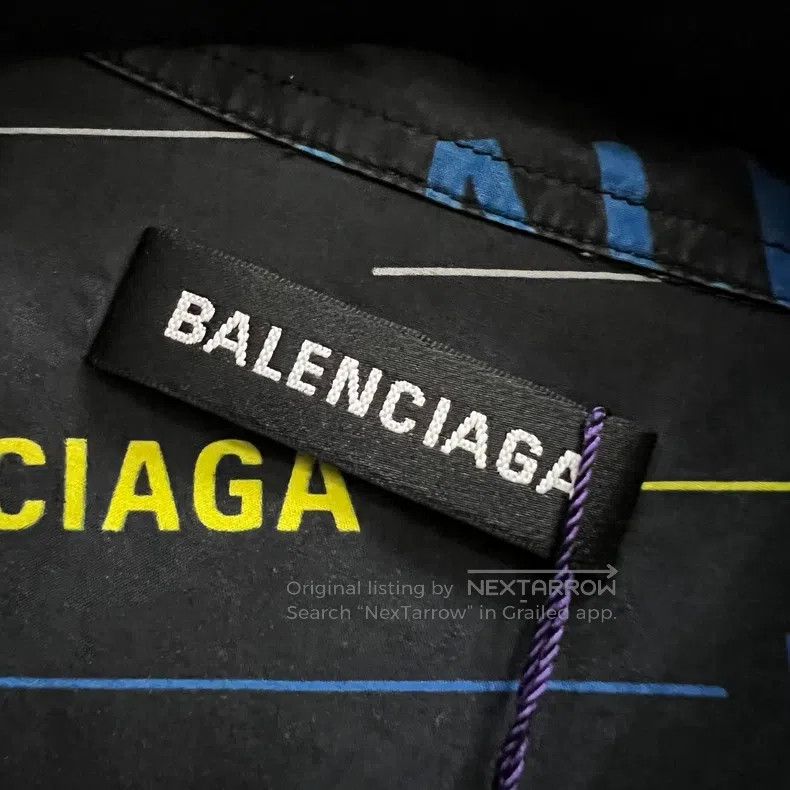 Balenciaga Balenciaga Stripe Logo Printed Short Sleeve Shirt Size US XXS / EU 40 - 3 Thumbnail