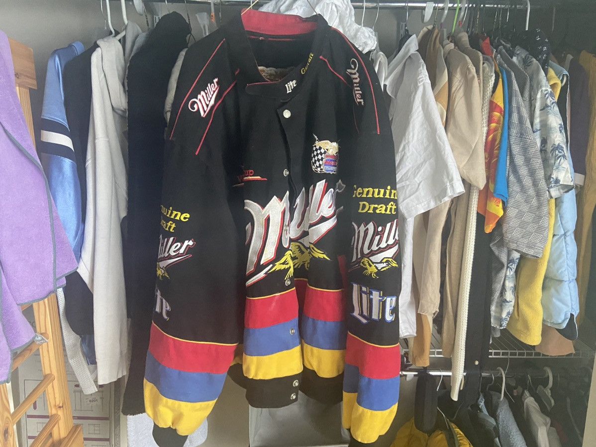 image of 90's Nascar Jacket Size XL 90's Miller Light in Black, Men's