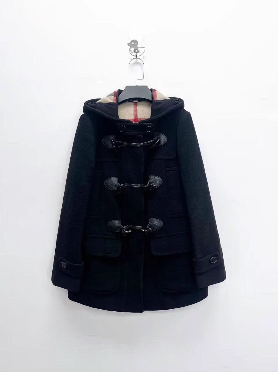 Burberry Burberry Black Check Lining Hooded Short Coat UK4 Size XS / US 0-2 / IT 36-38 - 1 Thumbnail