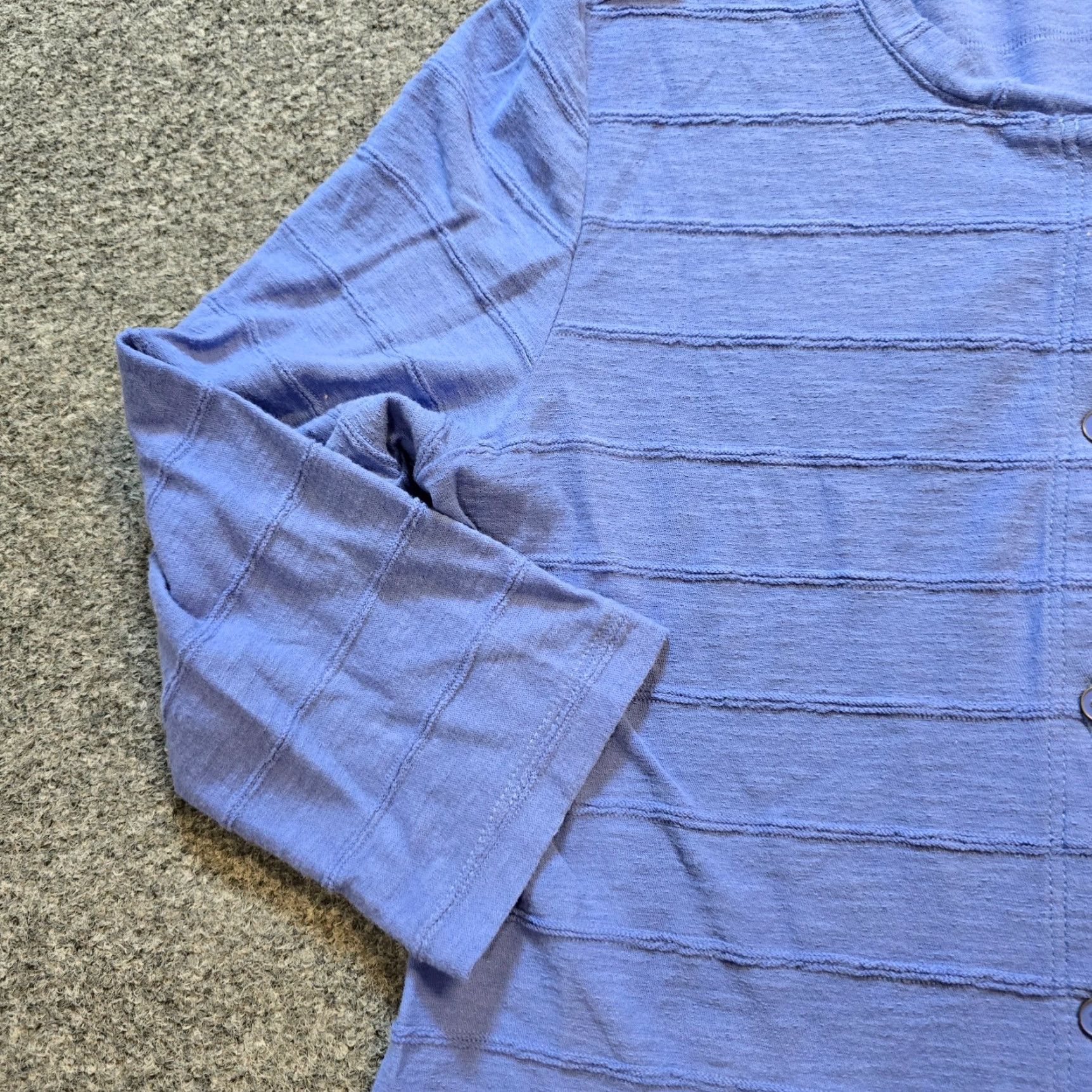 Habitat Habitat Top Womens Size XS Blue Button Stripe Texture Tunic Long Sleeve Casual Shirt Shirt? Size XS / US 0-2 / IT 36-38 - 5 Thumbnail