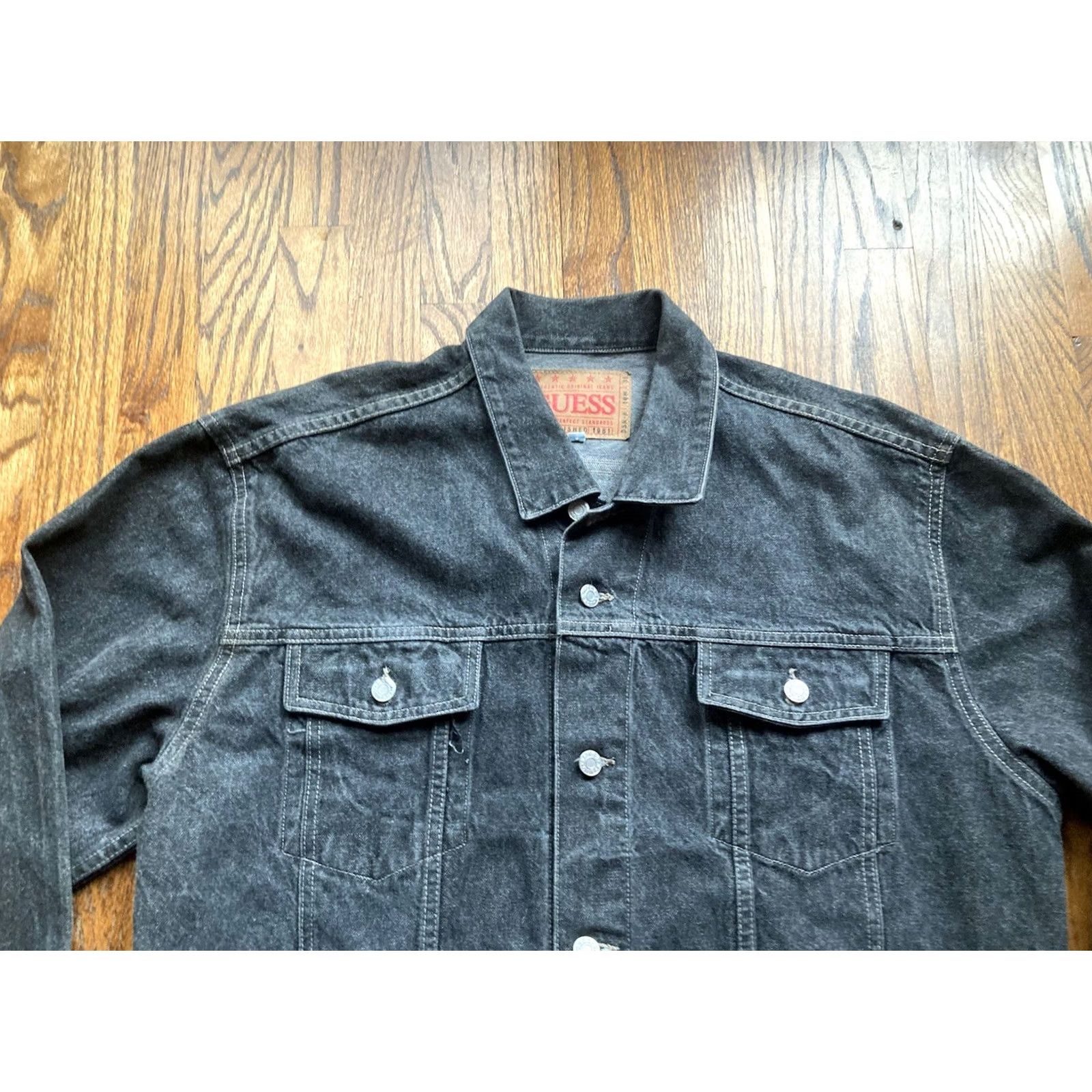 Guess Vintage Guess Denim Jacket Mens 2XL Black Trucker USA Made Georges Marciano 80s Size US XXL / EU 58 / 5 - 5 Thumbnail