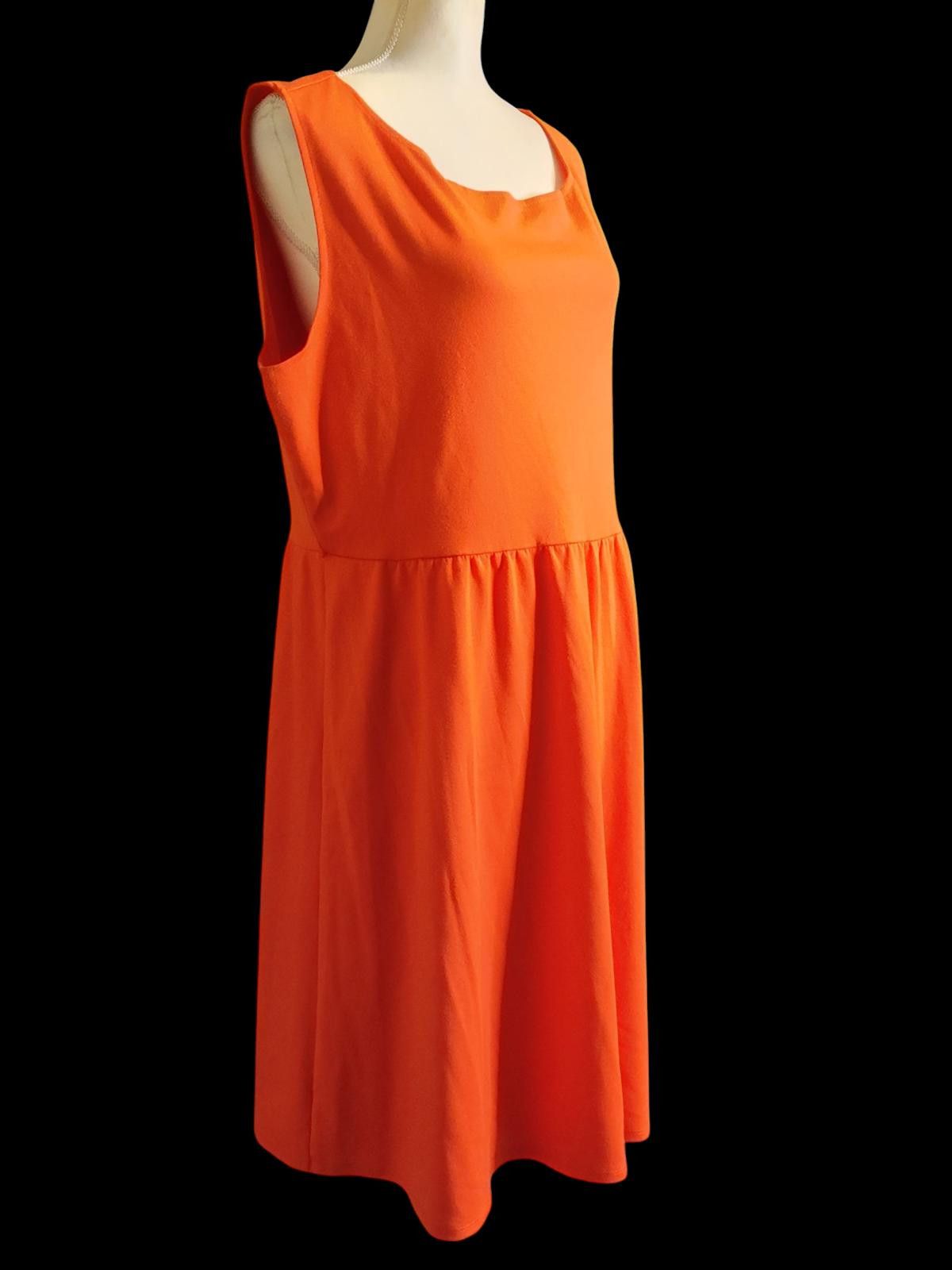 Old Navy Old Navy Orange Sleeveless Midi Dress w/Scalloped Neckline Size XL / US 12-14 / IT 48-50 - 4 Thumbnail
