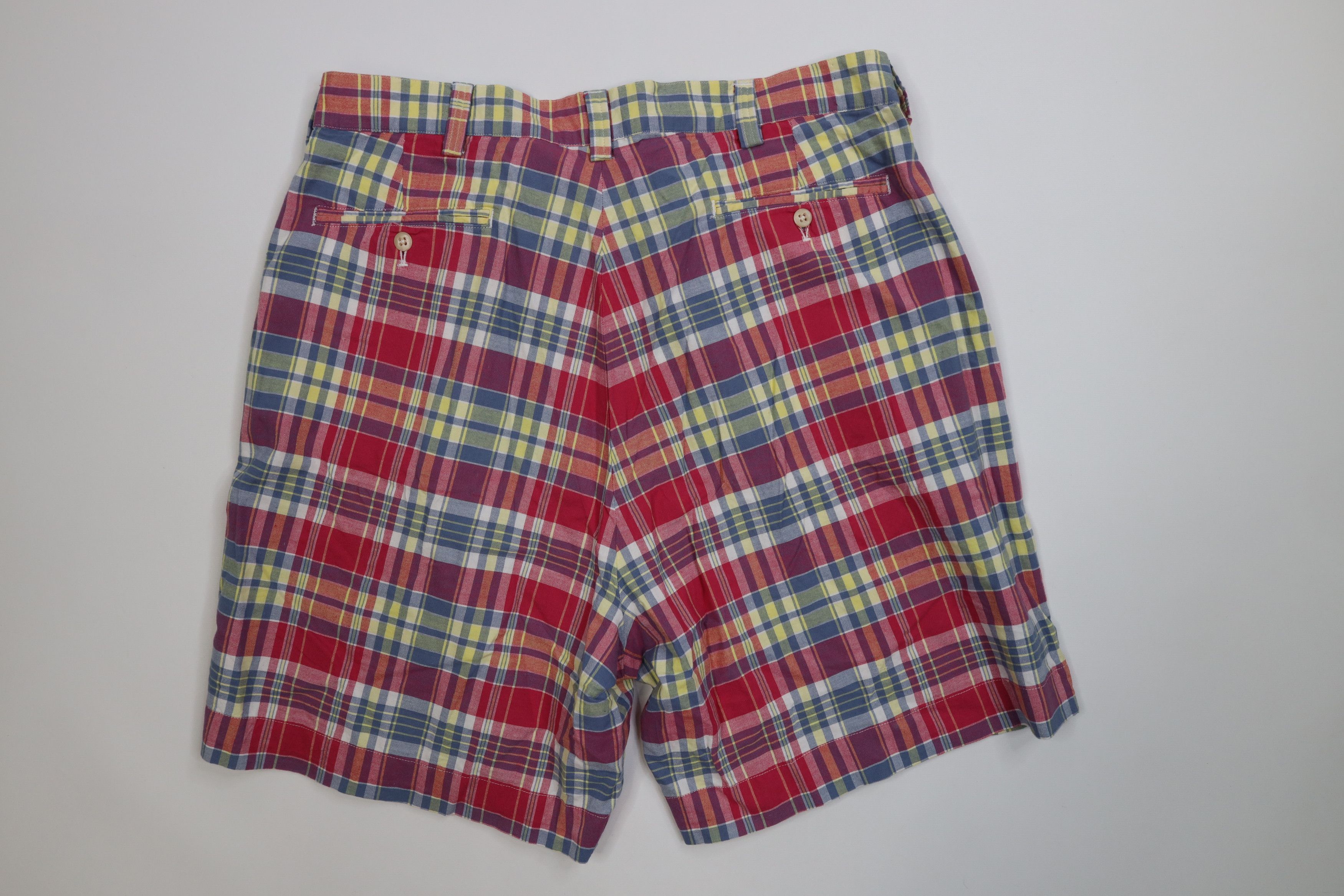 Ralph Lauren Vintage 90s Ralph Lauren India Madras Plaid Flannel Shorts Size US 36 / EU 52 - 8 Thumbnail