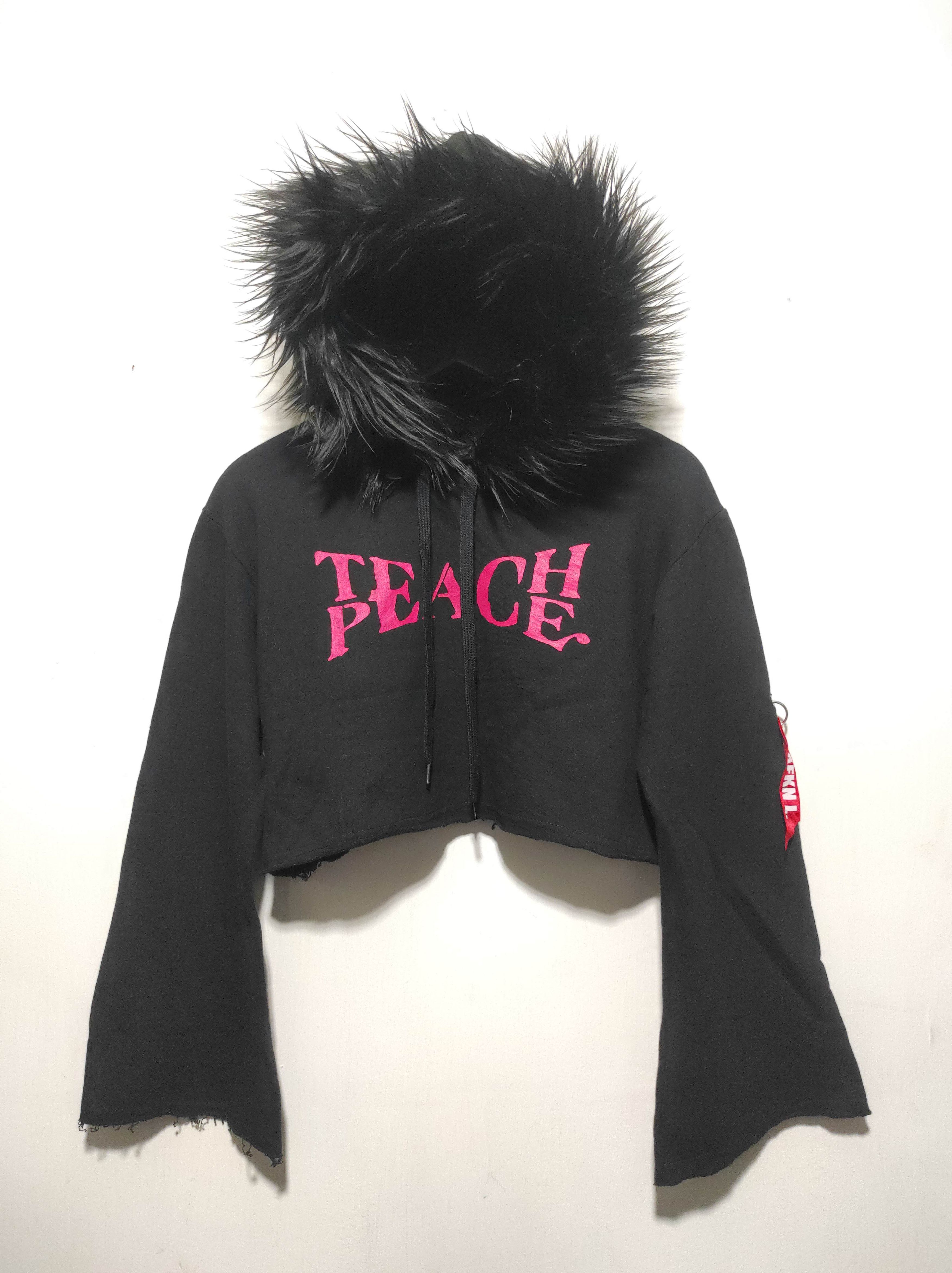 Hysteric Glamour Peace Crop Black Fur Hoodie Parka IfSixWasNine LGB style Size M / US 6-8 / IT 42-44 - 2 Thumbnail