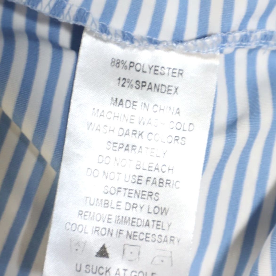 Vintage USAG U Suck at Golf High Stretch Striped Polo Shirt Blue Men's 2XL - Shirt - Men - 2XL - Blue - Polo - Striped - USAG - U Suck at Golf Size US XXL / EU 58 / 5 - 7 Thumbnail