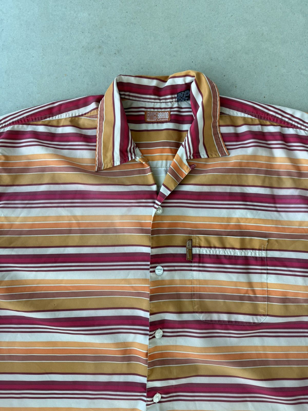 Enyce Vintage Y2K Enyce Striped Short Sleeve Button Up Size US XL / EU 56 / 4 - 3 Thumbnail