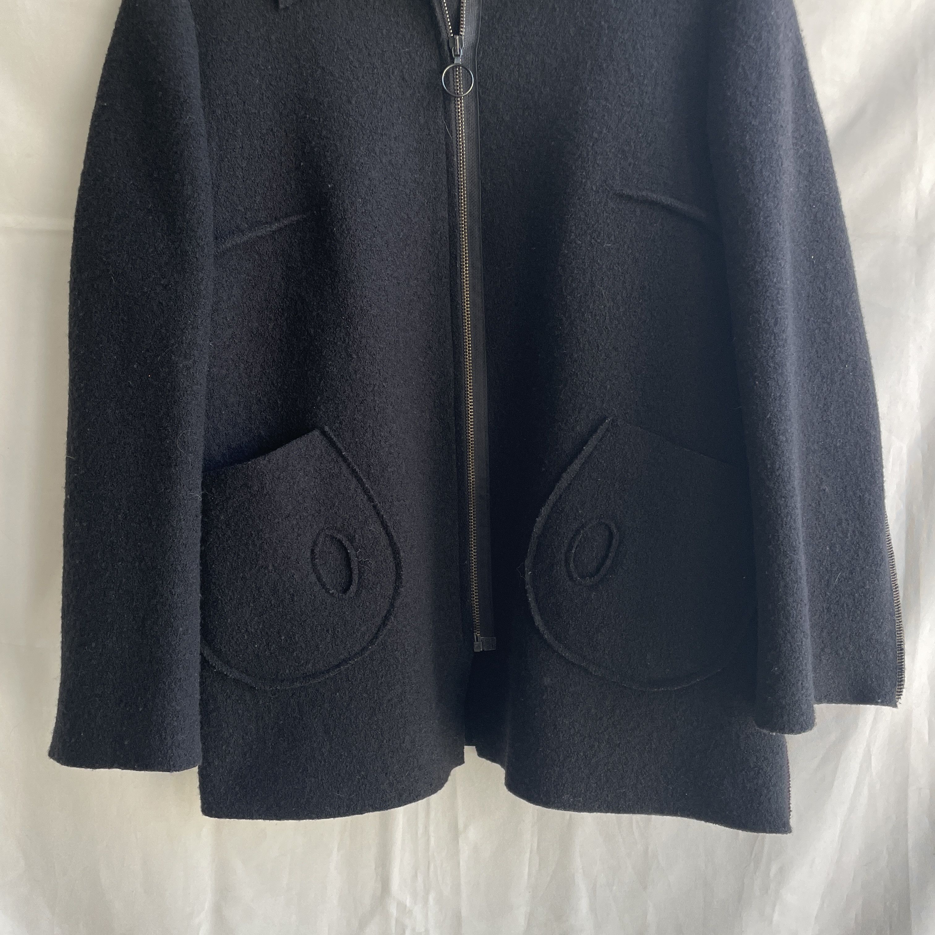 Cop Copine Cop Copine Boiled Wool Collared Unlined Jacket Coat Size M / US 6-8 / IT 42-44 - 4 Thumbnail
