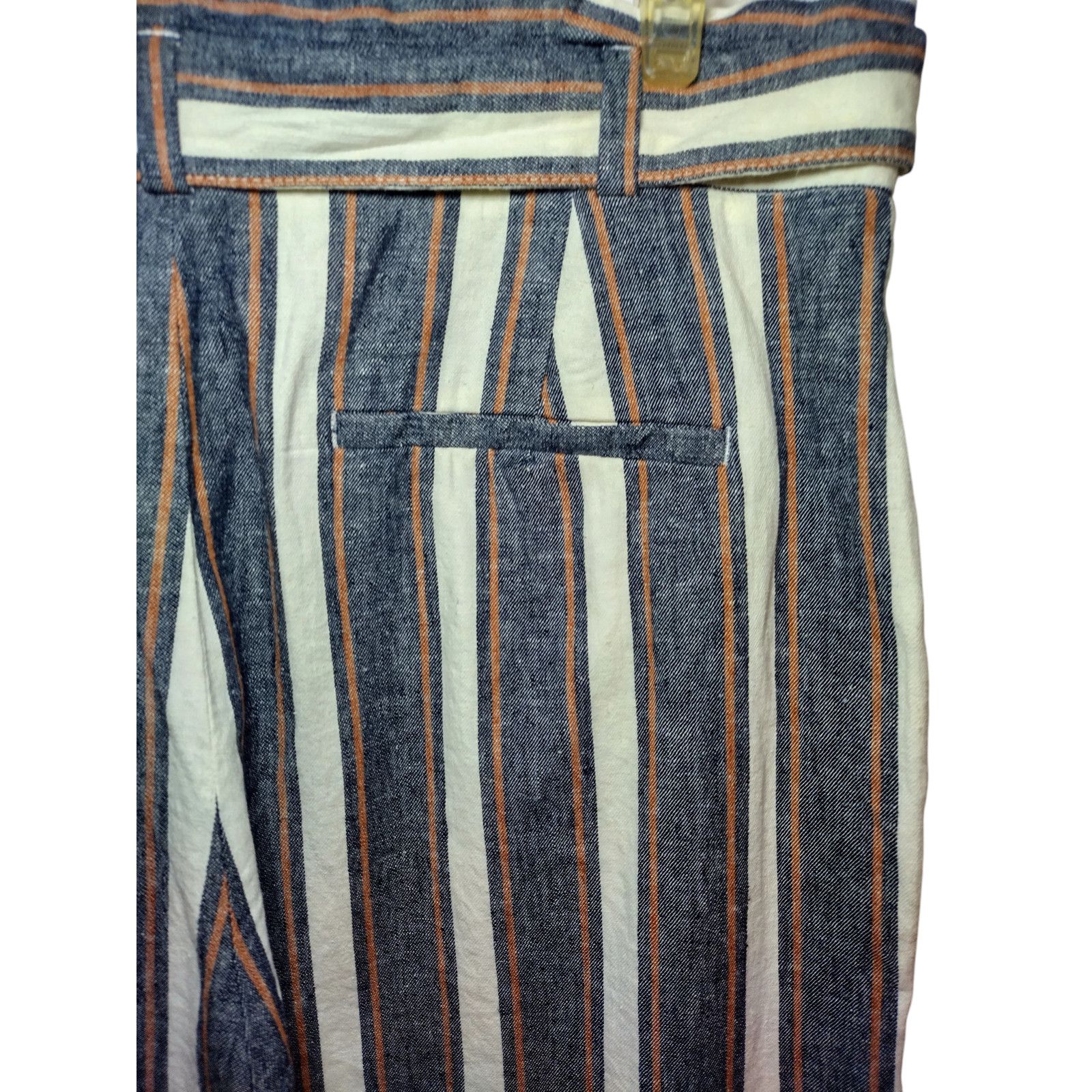 Banana Republic NWT Banana Republic Womens Blue Stripes wide Leg Pants Sz 12 Size 34" / US 12 / IT 48 - 12 Thumbnail