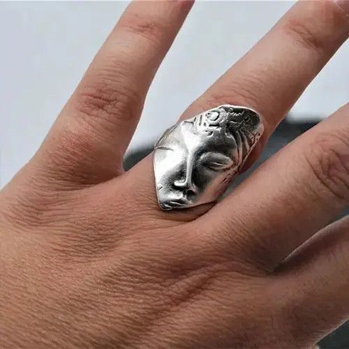 High Sport × Jewelry × Ring Of Fire Vintage Human Face Ring Size ONE SIZE - 1 Thumbnail