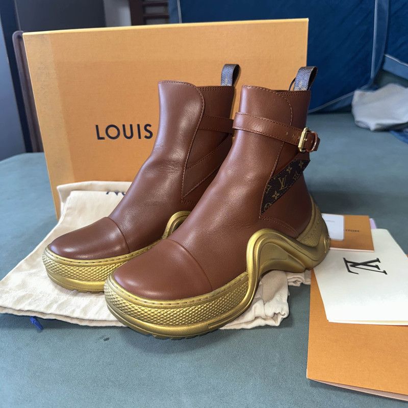 Louis Vuitton Archlight Brown Leather Ankle Boots 0079