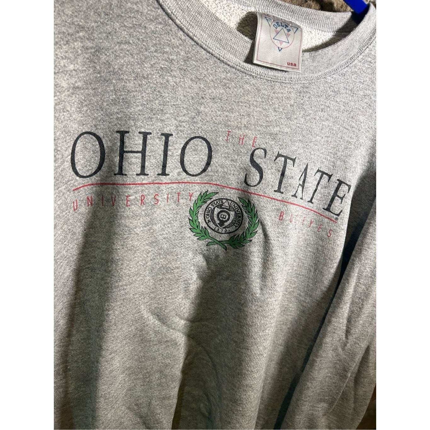 Vintage Vintage 1990s Ohio State University Grey awesome Crewneck sw Size US XL / EU 56 / 4 - 2 Thumbnail
