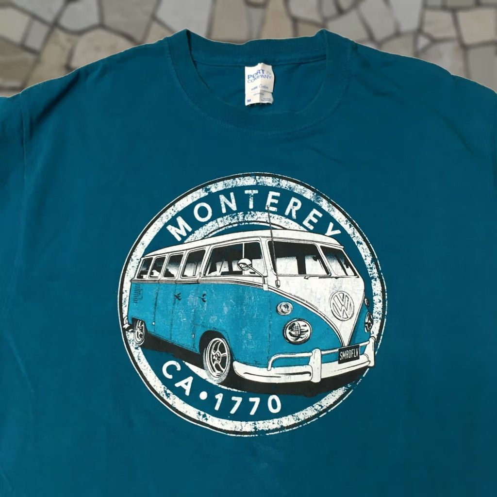 Vintage Nike Shirt Montery Beach CA VW Bus Graphic Tee Mens M Blue Port and Company Crew Neck Shirt Size US M / EU 48-50 / 2 - 1 Thumbnail