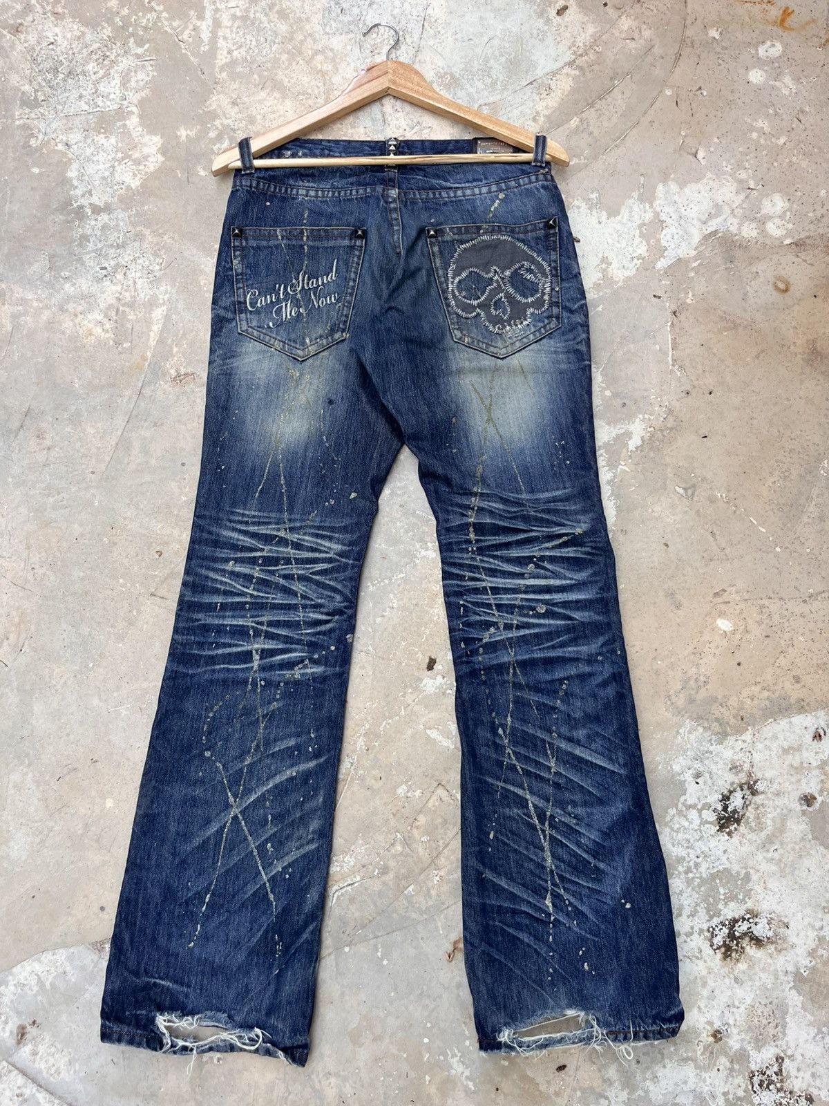 Japanese Brand 💥Semantic Design Skull Distressed Jeans Size US 31 - 1 Thumbnail