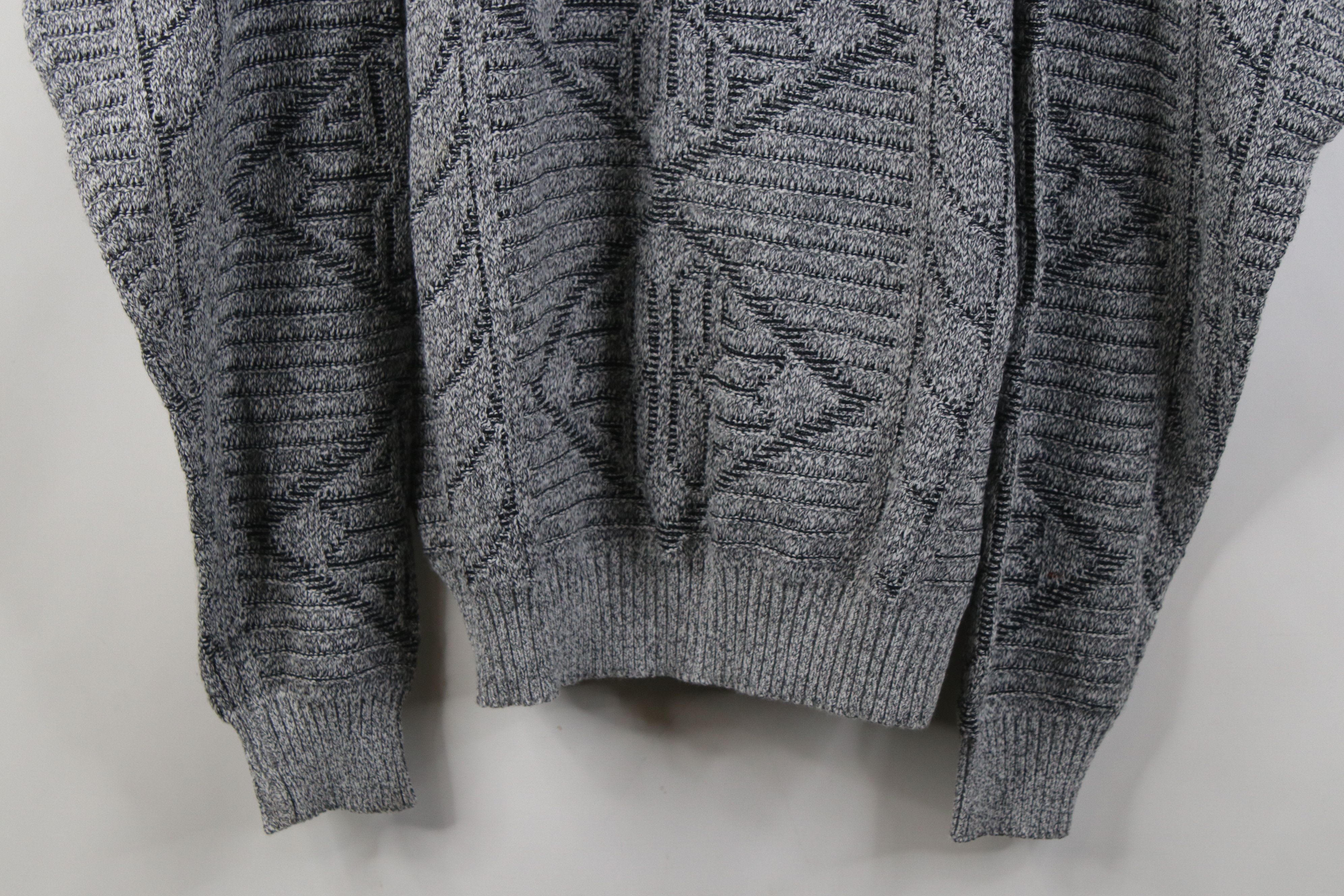 Vintage Vintage 90s Streetwear Fair Isle Ribbed Knit Sweater Gray Size US L / EU 52-54 / 3 - 3 Thumbnail
