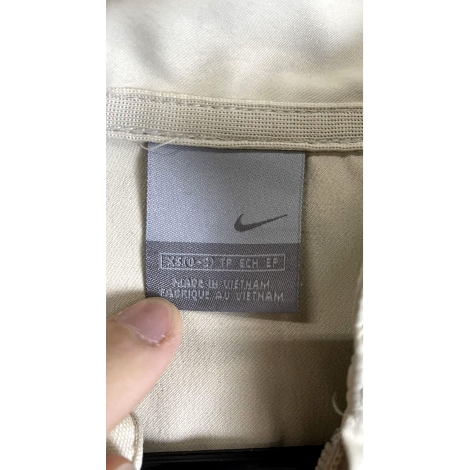 Nike Nike Jacket Womens XS Beige Twill Full Zip Lightweight Pockets Logo Size XS / US 0-2 / IT 36-38 - 3 Thumbnail